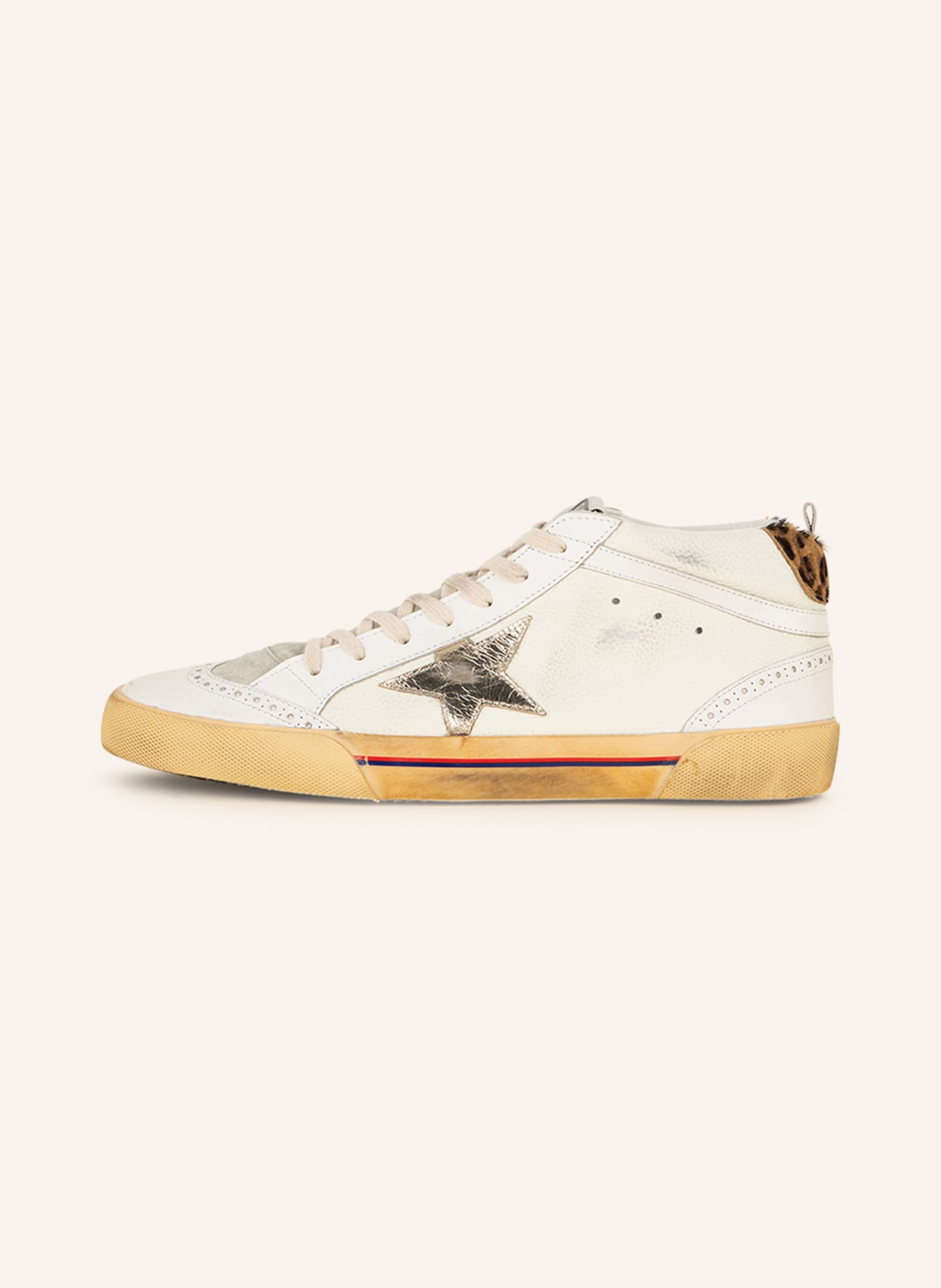 GOLDEN GOOSE High-top sneakers MID STAR , Color: WHITE/ LIGHT GRAY (Image 4)