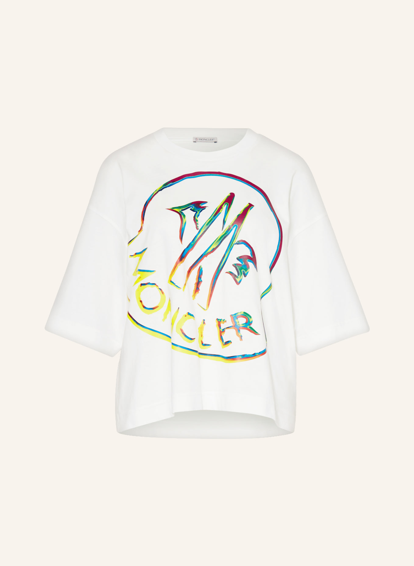 MONCLER Oversized shirt, Color: WHITE/ RED/ YELLOW (Image 1)