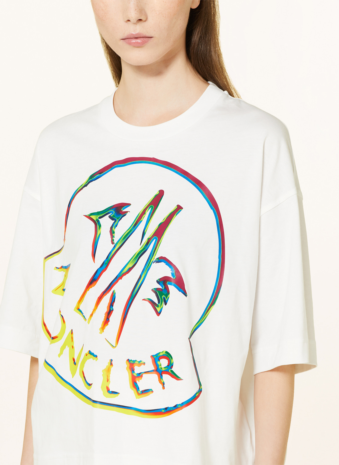 MONCLER Oversized shirt, Color: WHITE/ RED/ YELLOW (Image 4)