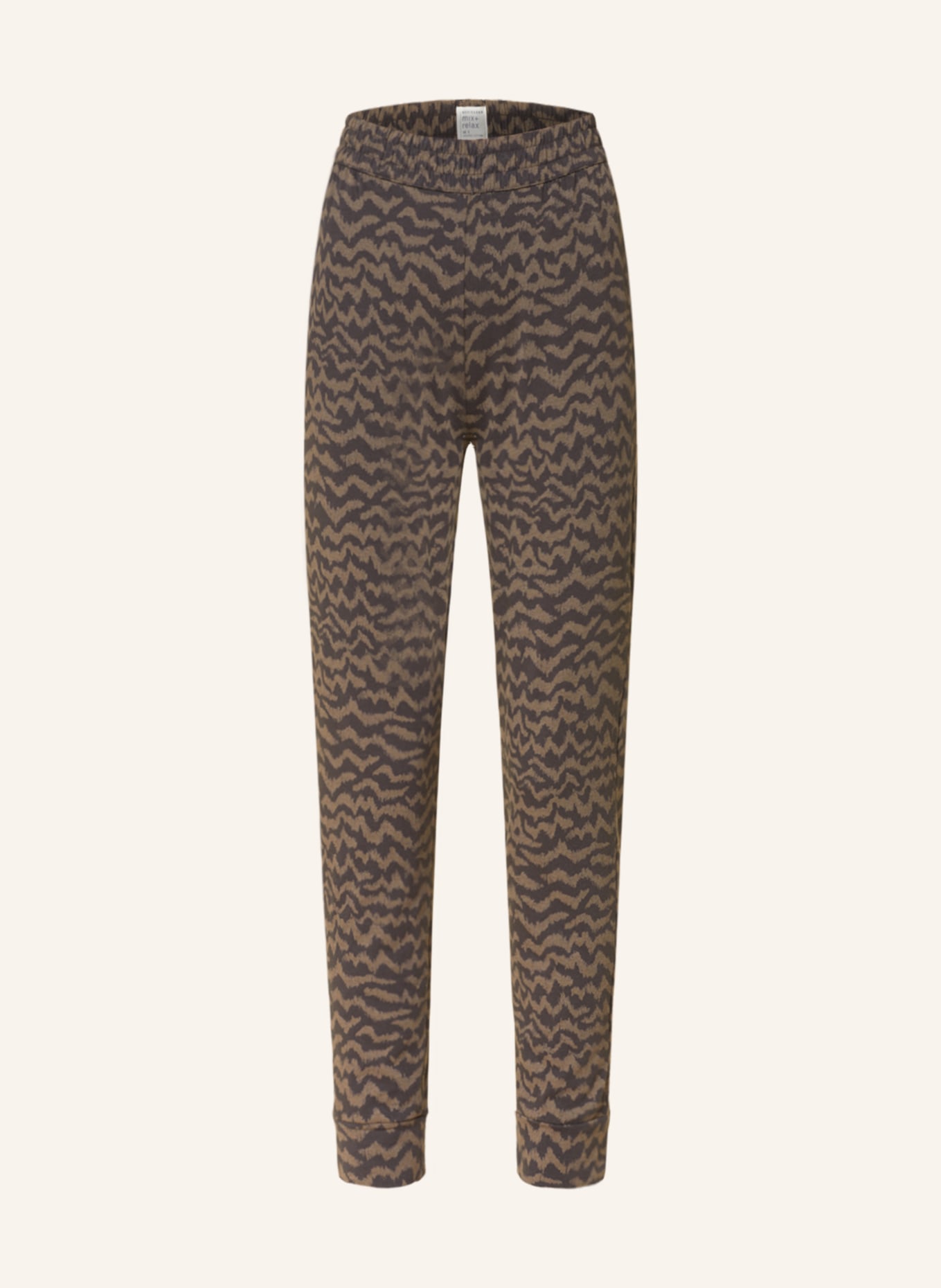 SCHIESSER Pajama pants MIX+RELAX, Color: TAUPE/ DARK BROWN (Image 1)