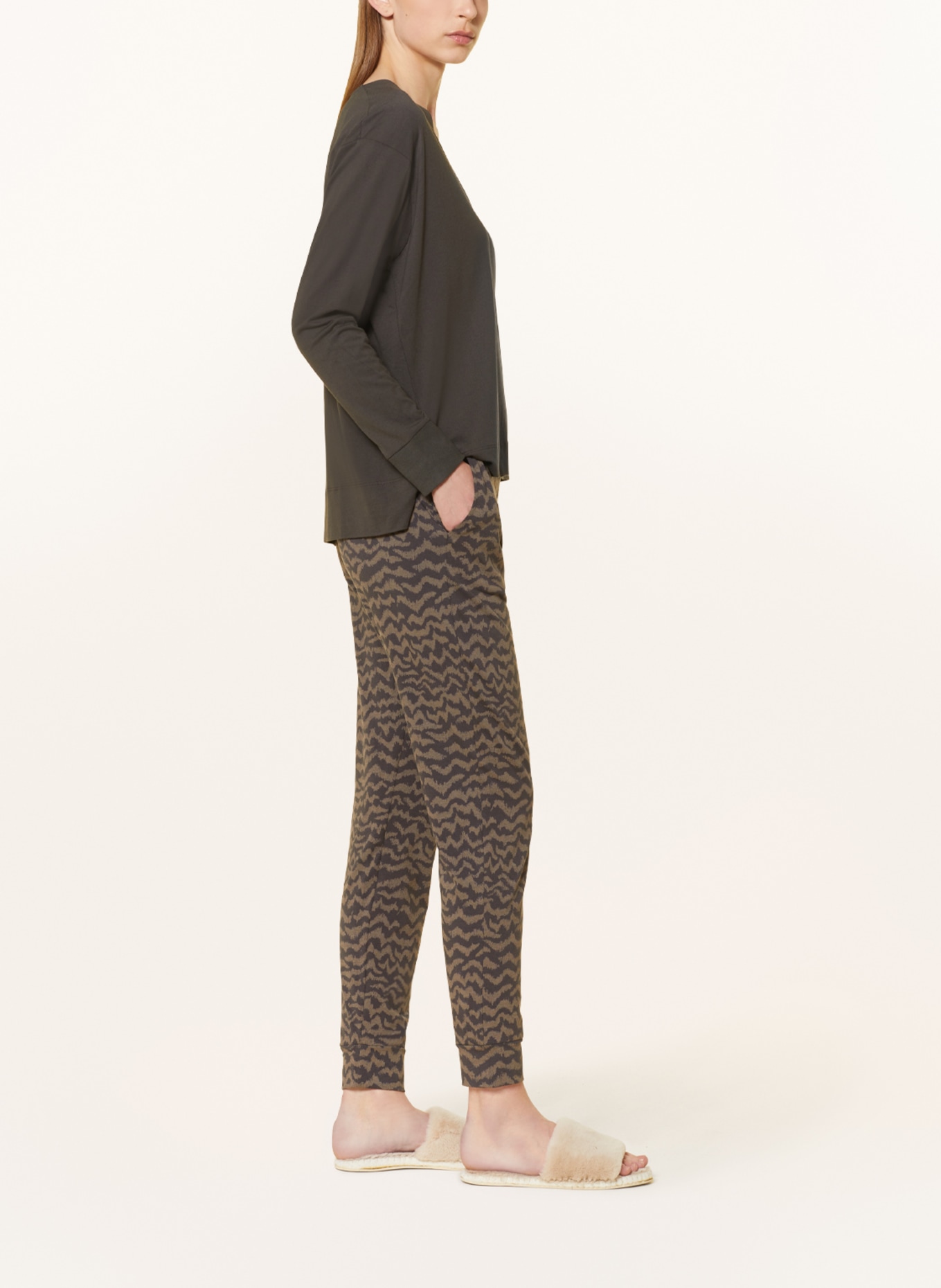 SCHIESSER Spodnie od piżamy MIX+RELAX, Kolor: SZAROBRĄZOWY/ CIEMNOBRĄZOWY (Obrazek 4)