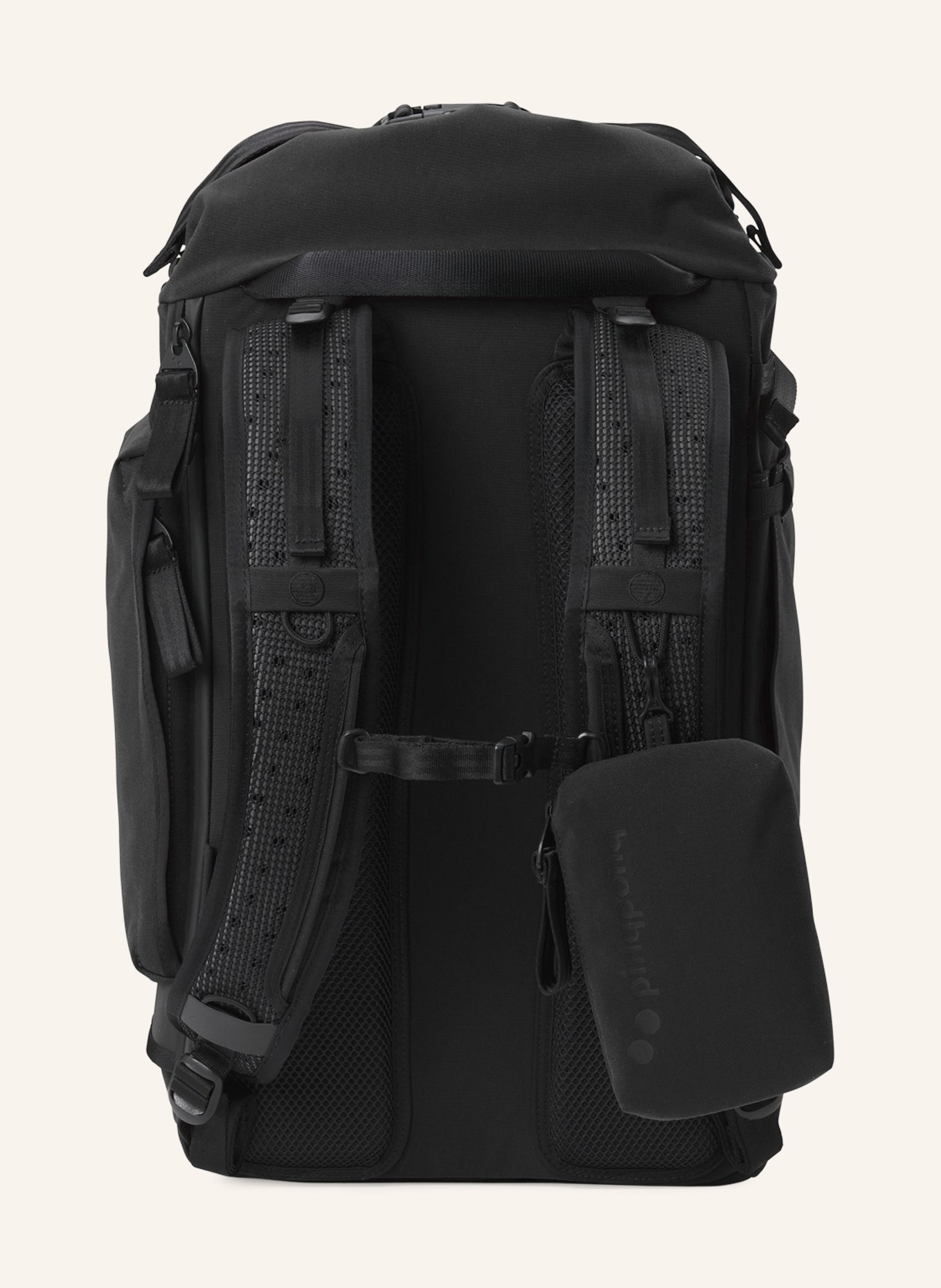 pinqponq Backpack KOMUT MEDIUM with laptop compartment, Color: BLACK (Image 4)