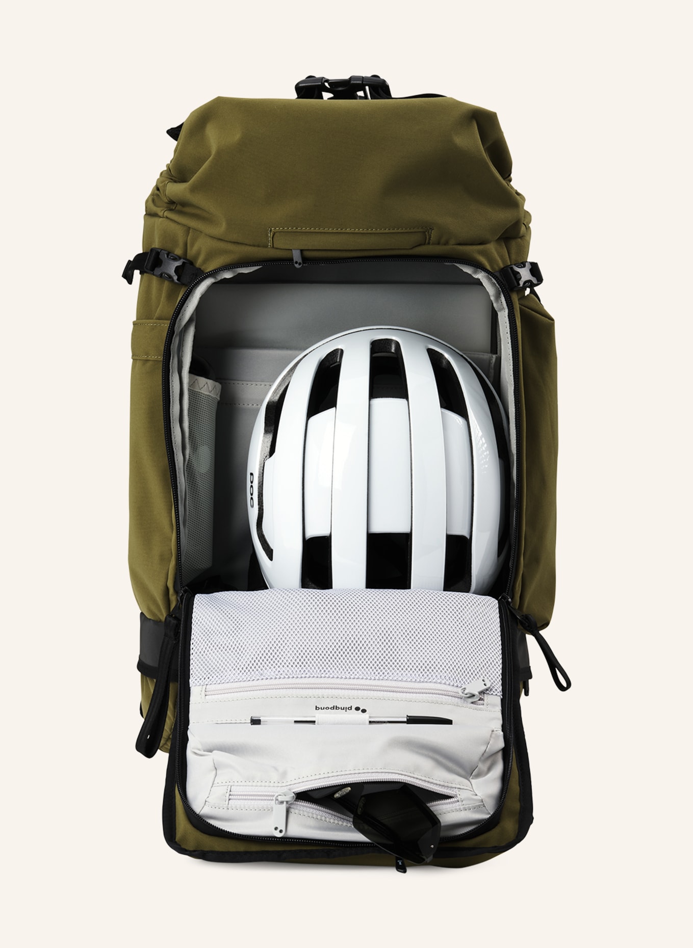 pinqponq Plecak KOMUT MEDIUM z kieszenią na laptop: JASNOZIELONY