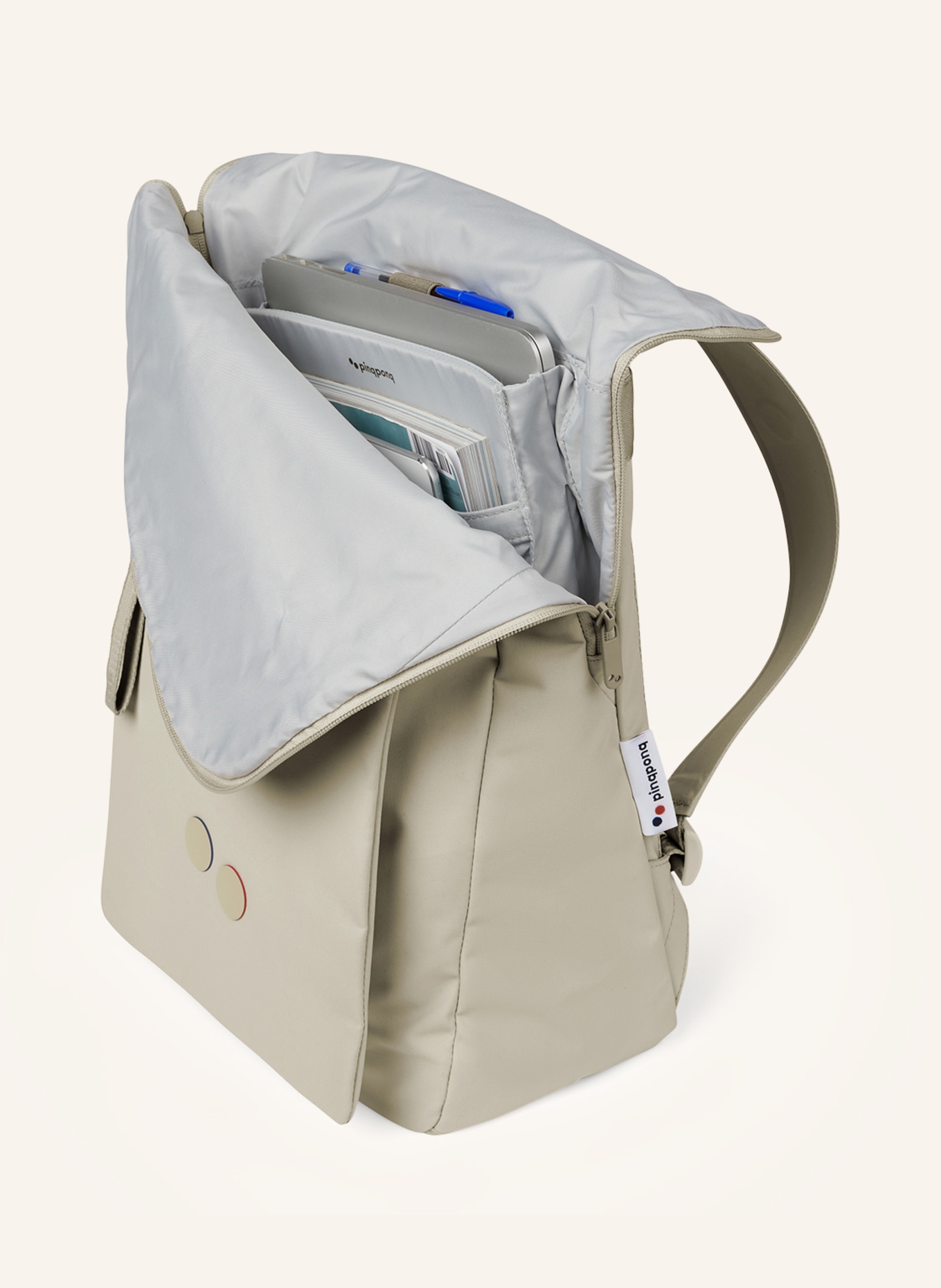 pinqponq Backpack KLAK with laptop compartment 13 l (expandable to 18 l), Color: LIGHT GREEN (Image 3)