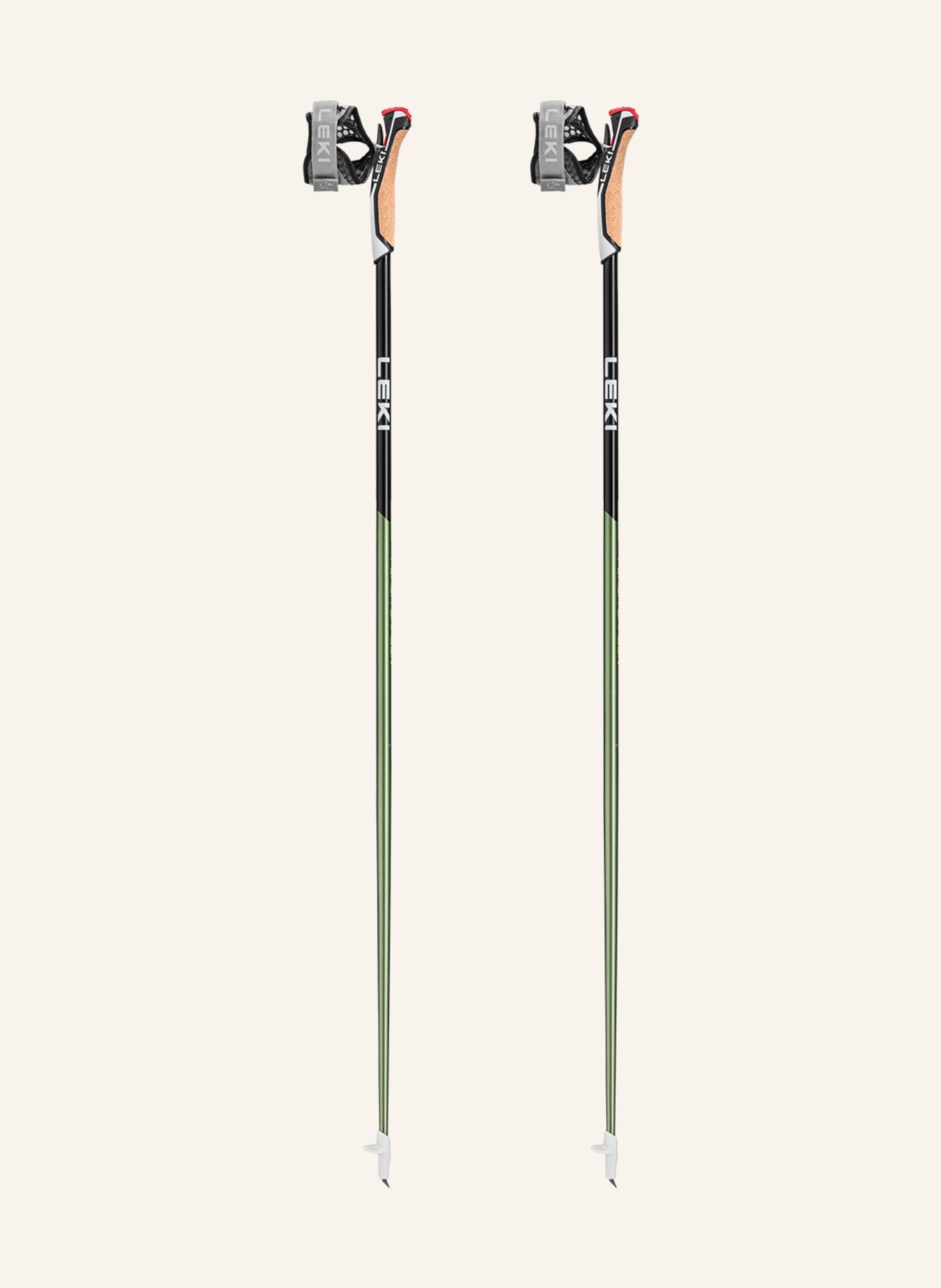 LEKI Nordic trekking poles FLASH CARBON, Color: GREEN/ BLACK (Image 1)