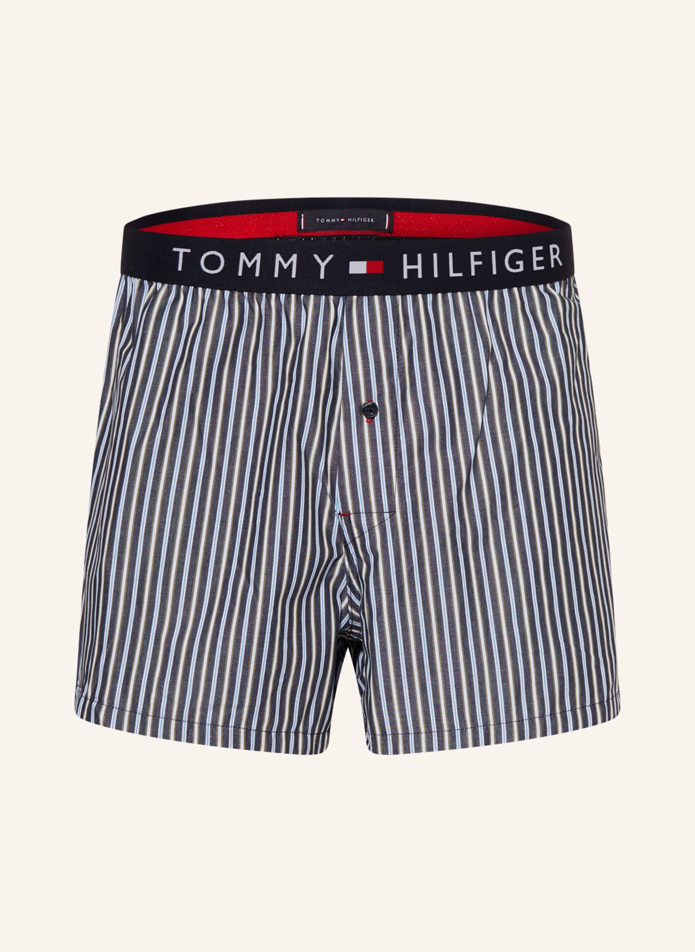 TOMMY HILFIGER Woven boxer shorts in gray/ white