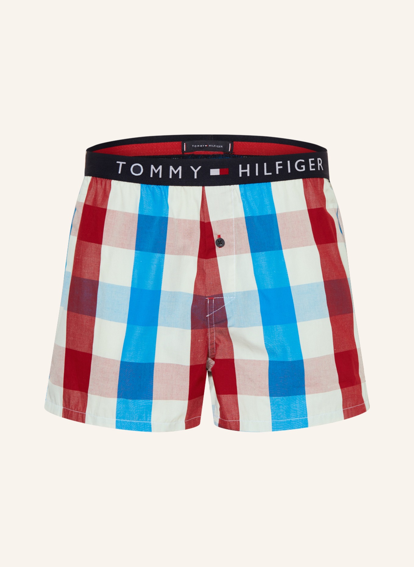 TOMMY HILFIGER Web-Boxershorts, Farbe: DUNKELROT/ BLAU/ WEISS (Bild 1)