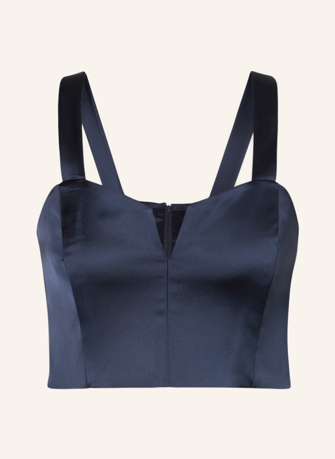 SWING Cropped top in satin, Color: DARK BLUE (Image 1)