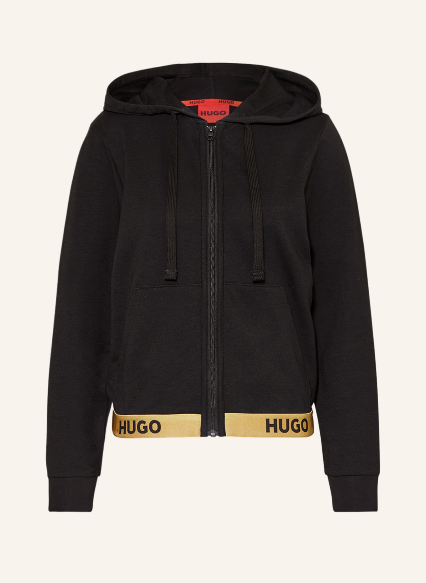 HUGO Lounge sweat jacket SPORTY LOGO, Color: BLACK (Image 1)