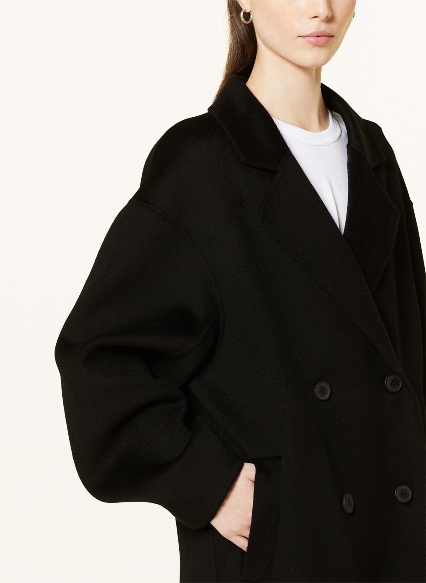 LOULOU STUDIO Oversized coat BORNEO, Color: BLACK (Image 4)