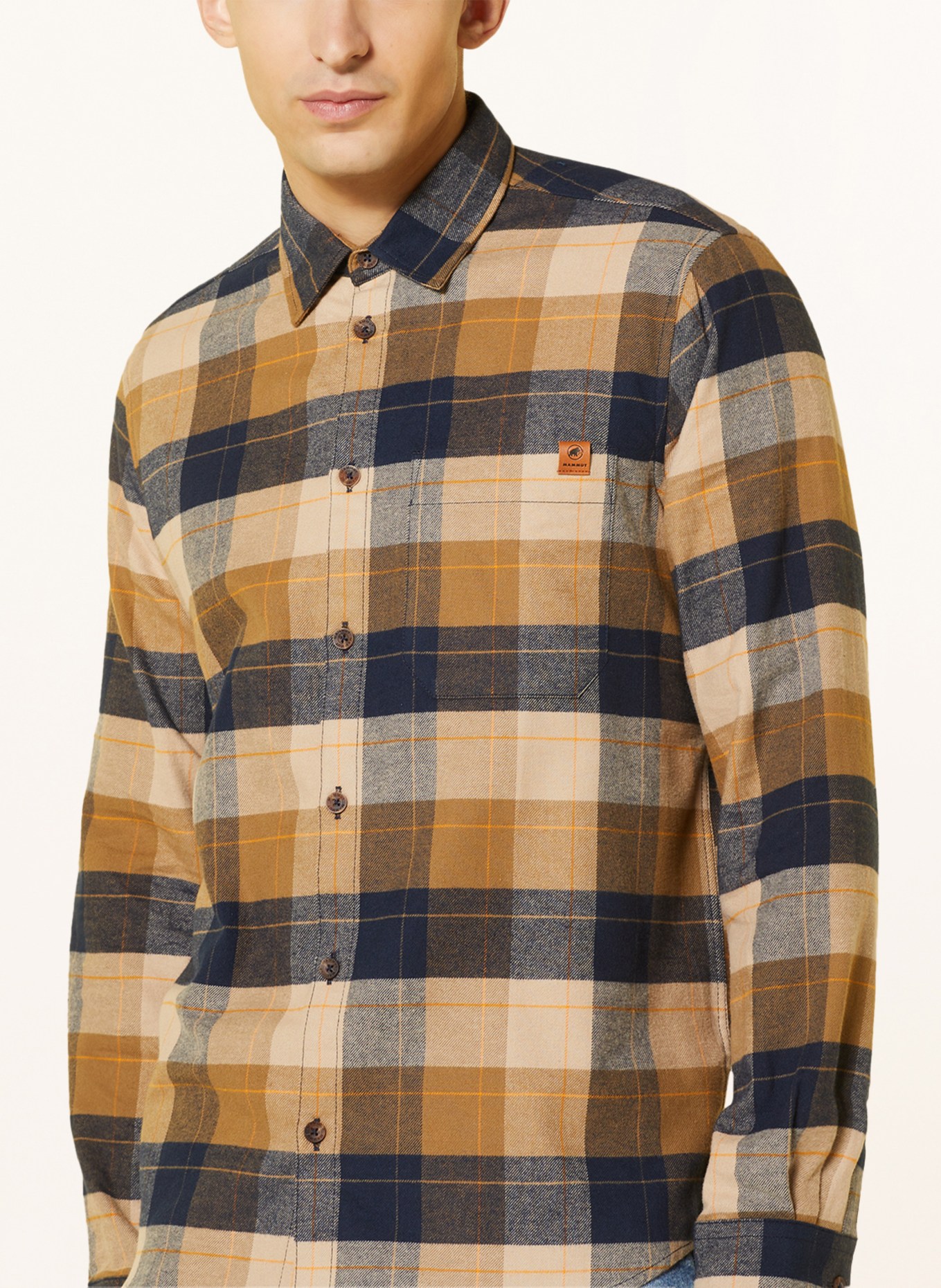 MAMMUT Outdoor shirt TROVAT regular fit, Color: DARK BLUE/ BEIGE/ CAMEL (Image 4)