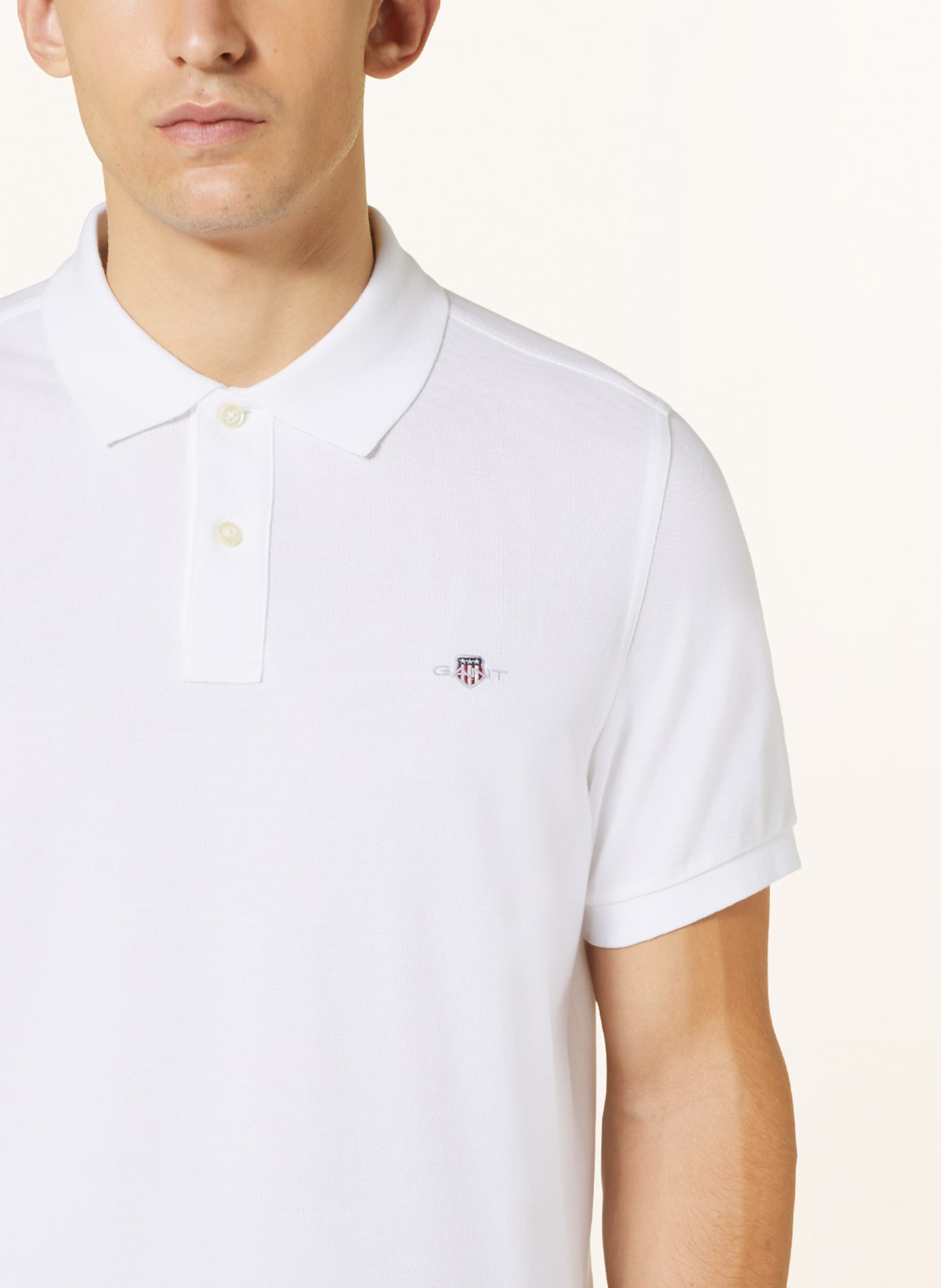 GANT Piqué polo shirt regular fit, Color: WHITE (Image 4)