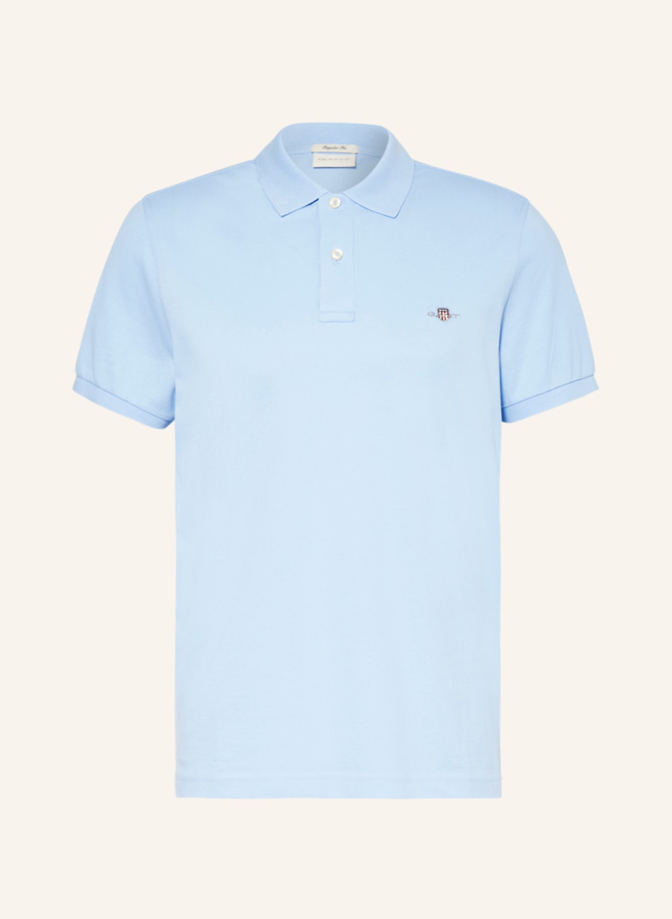 GANT Piqué polo shirt regular fit, Color: LIGHT BLUE (Image 1)