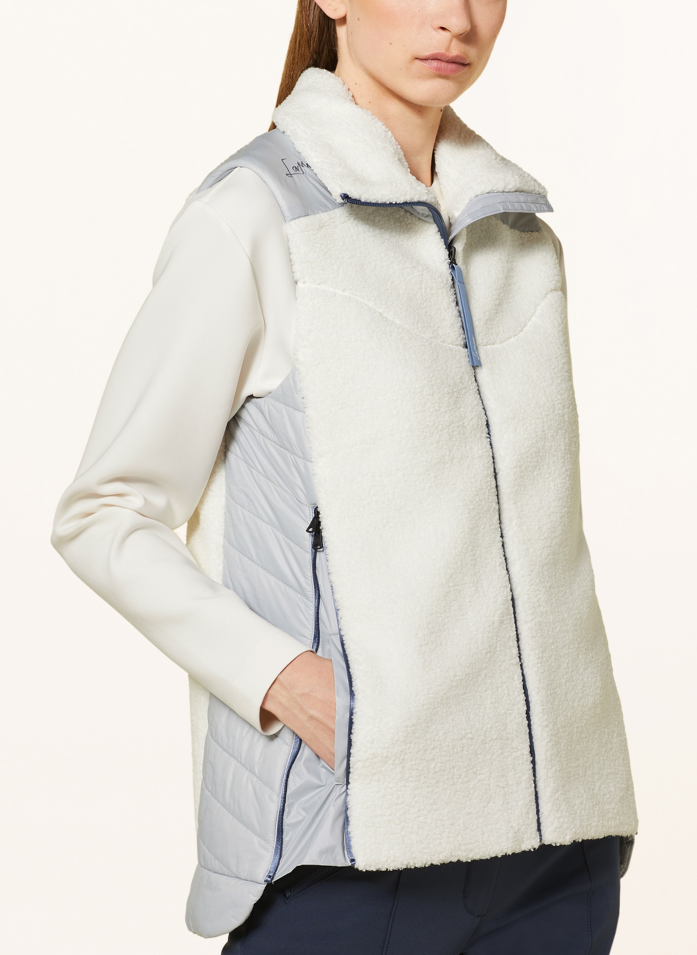 LaMunt Hybrid quilted vest SOPHIA COZY, Color: WHITE/ LIGHT GRAY (Image 4)