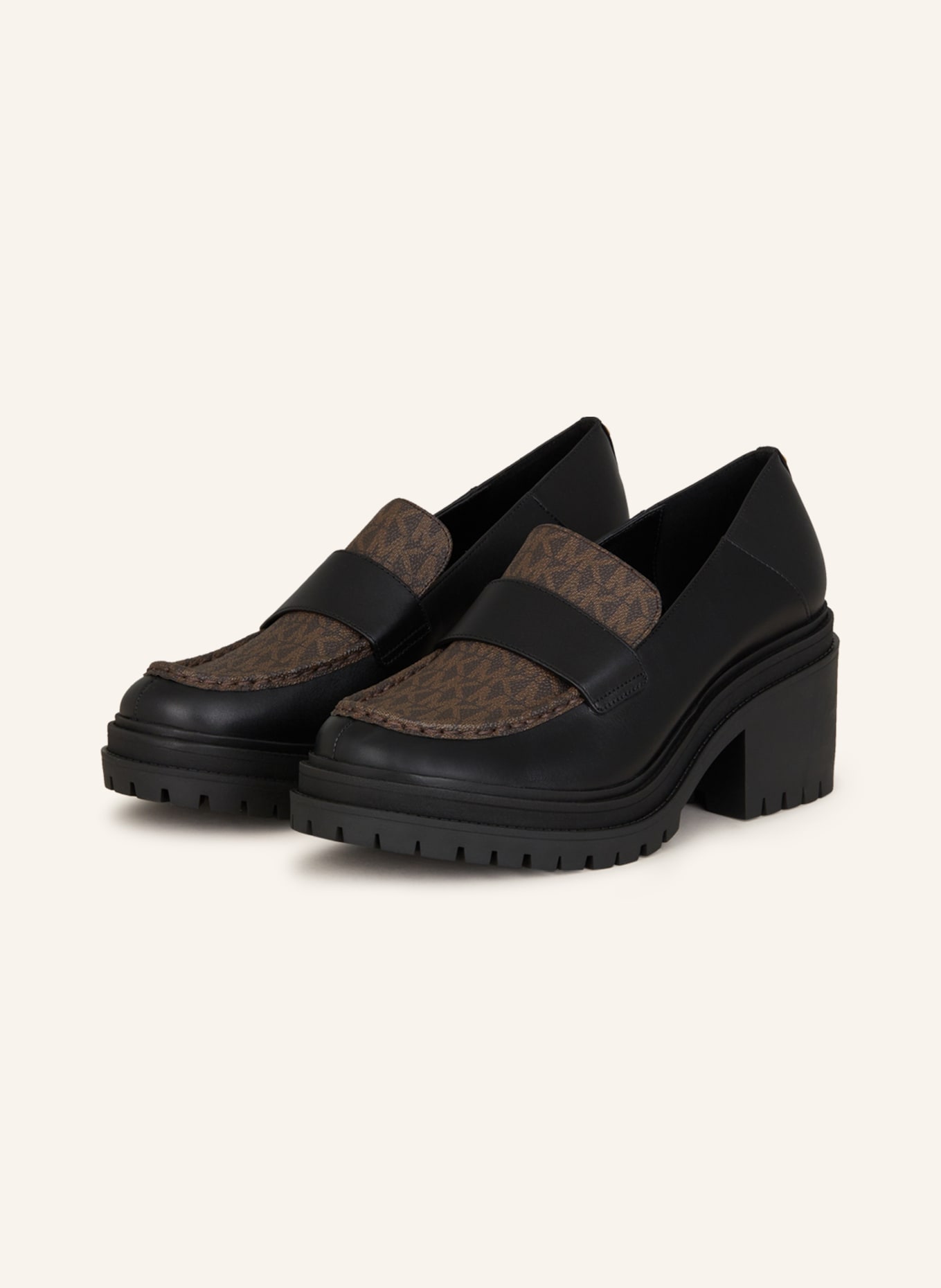 Black michael kors loafers clearance