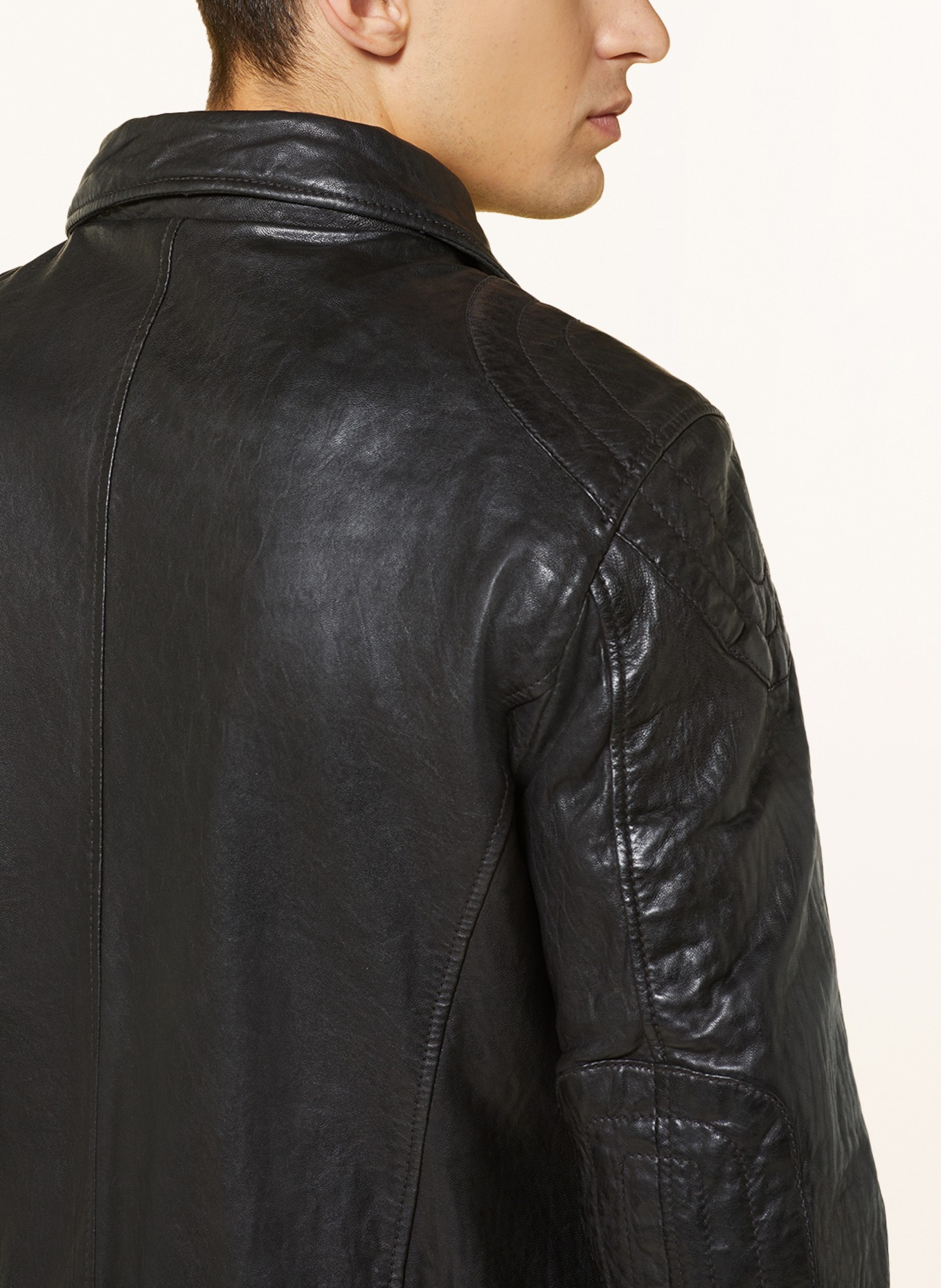 MILESTONE Kožená bunda MSBEN s pravou kožešinou, Barva: TMAVĚ ŠEDÁ (Obrázek 4)