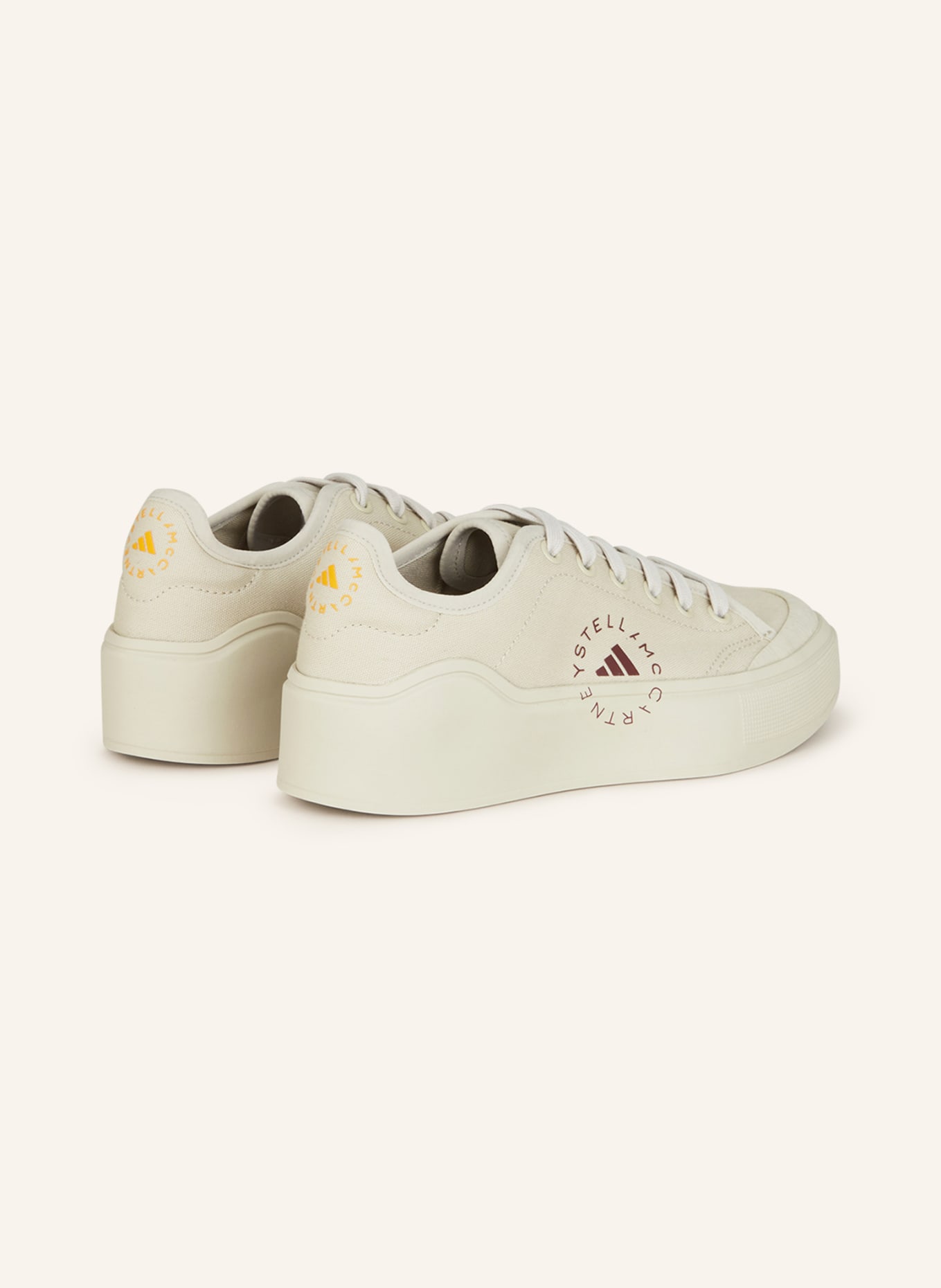 adidas by Stella McCartney Sneakersy COURT COTTON, Kolor: ECRU (Obrazek 2)
