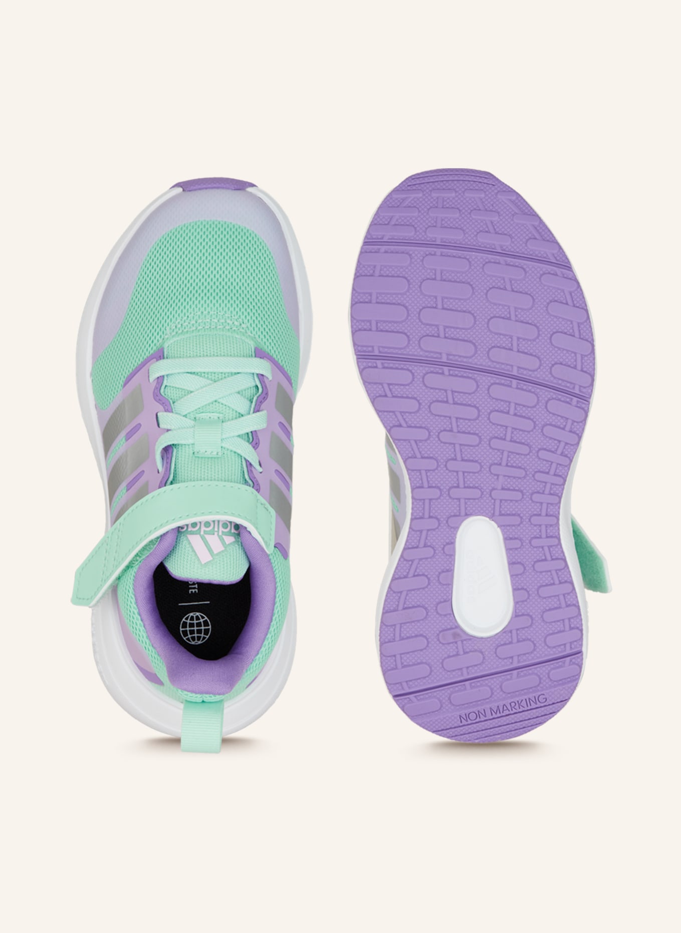 adidas Buty do biegania FORTARUN 2.0, Kolor: MIĘTOWY/ JASNOFIOLETOWY (Obrazek 5)