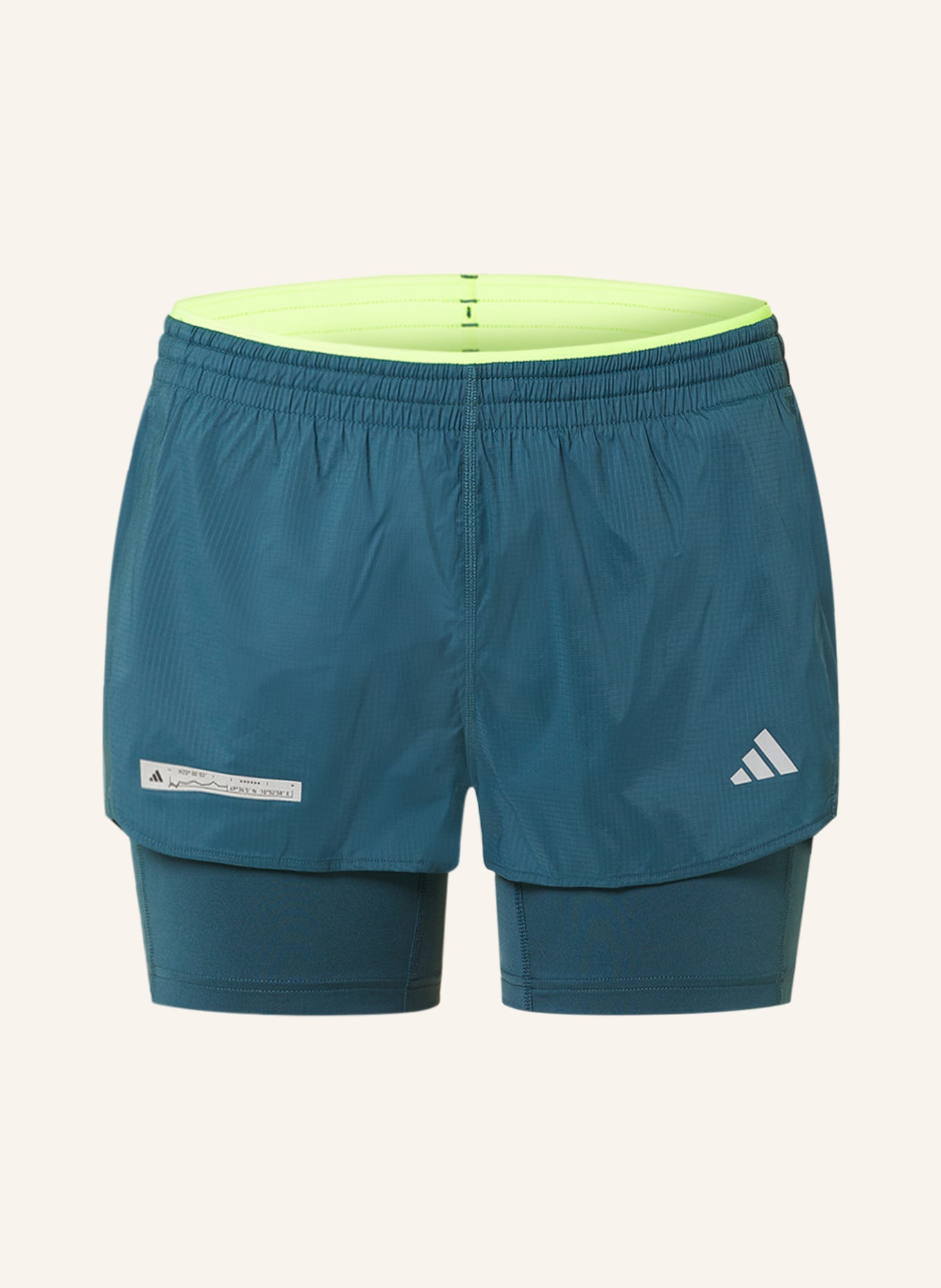 adidas 2-in-1 running shorts ULTIMATE in teal