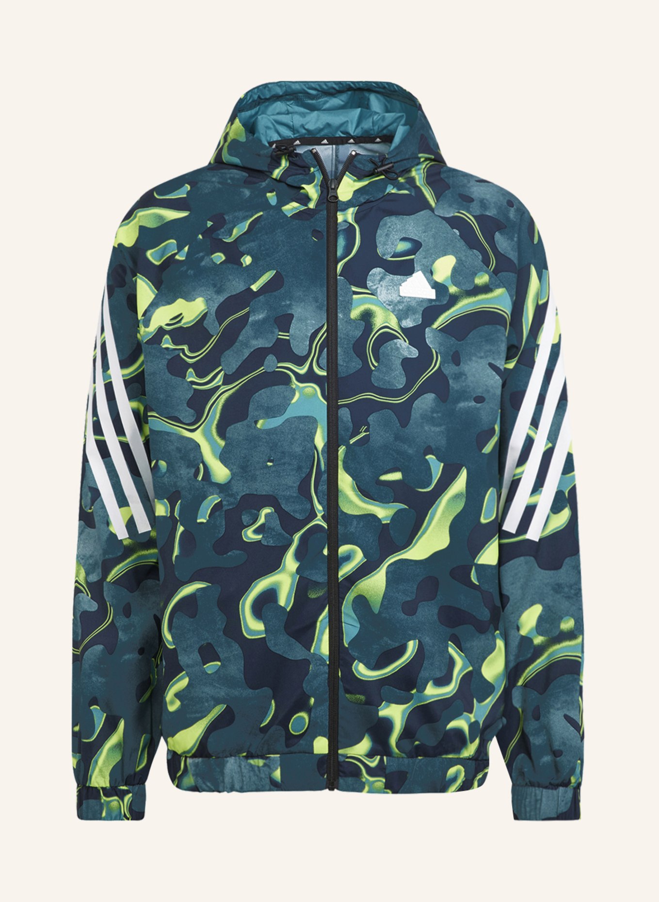 adidas Training jacket FUTURE ICONS, Color: DARK GREEN/ NEON GREEN/ DARK BLUE (Image 1)