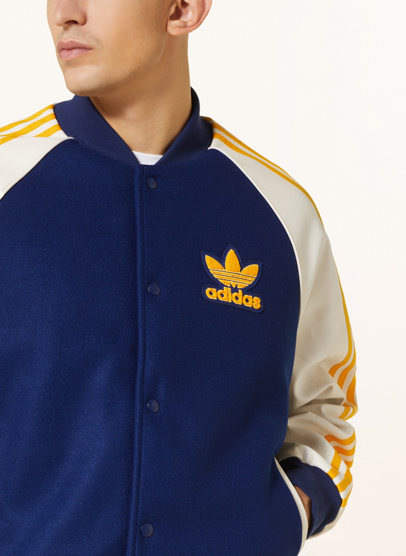 adidas Originals College jacket SST, Color: DARK BLUE/ ECRU/ DARK YELLOW (Image 4)