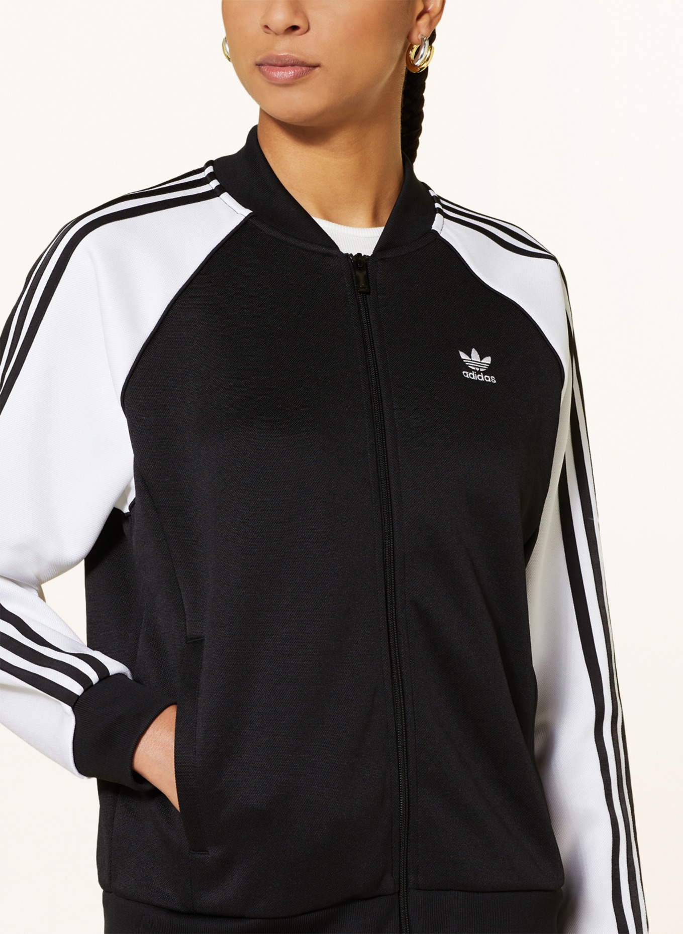 adidas Originals Training jacket ADICOLOR CLASSICS OVERSIZED SST, Color: BLACK/ WHITE (Image 4)