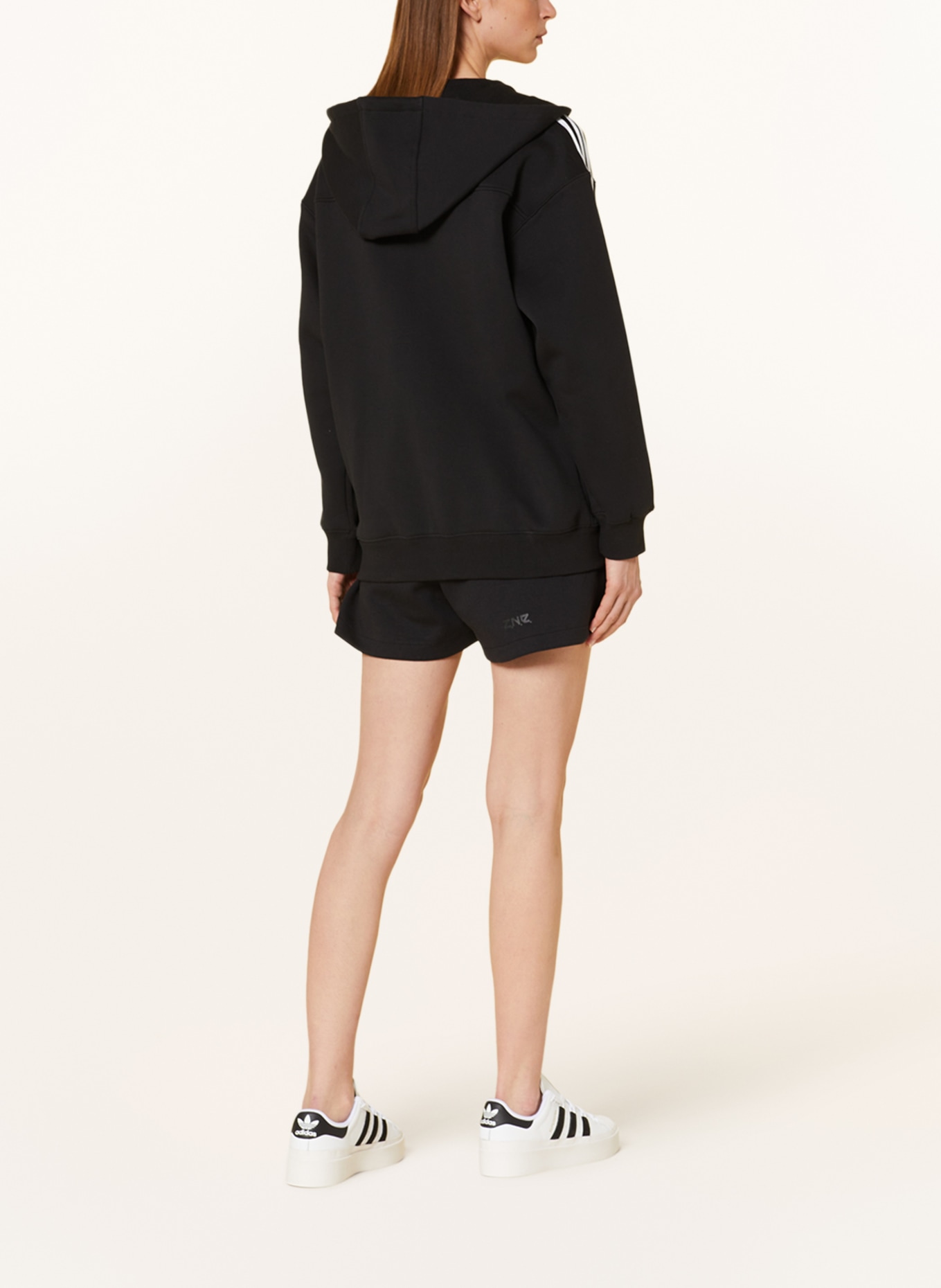 adidas Originals Oversized sweat jacket ADICOLOR CLASSICS, Color: BLACK/ WHITE (Image 3)