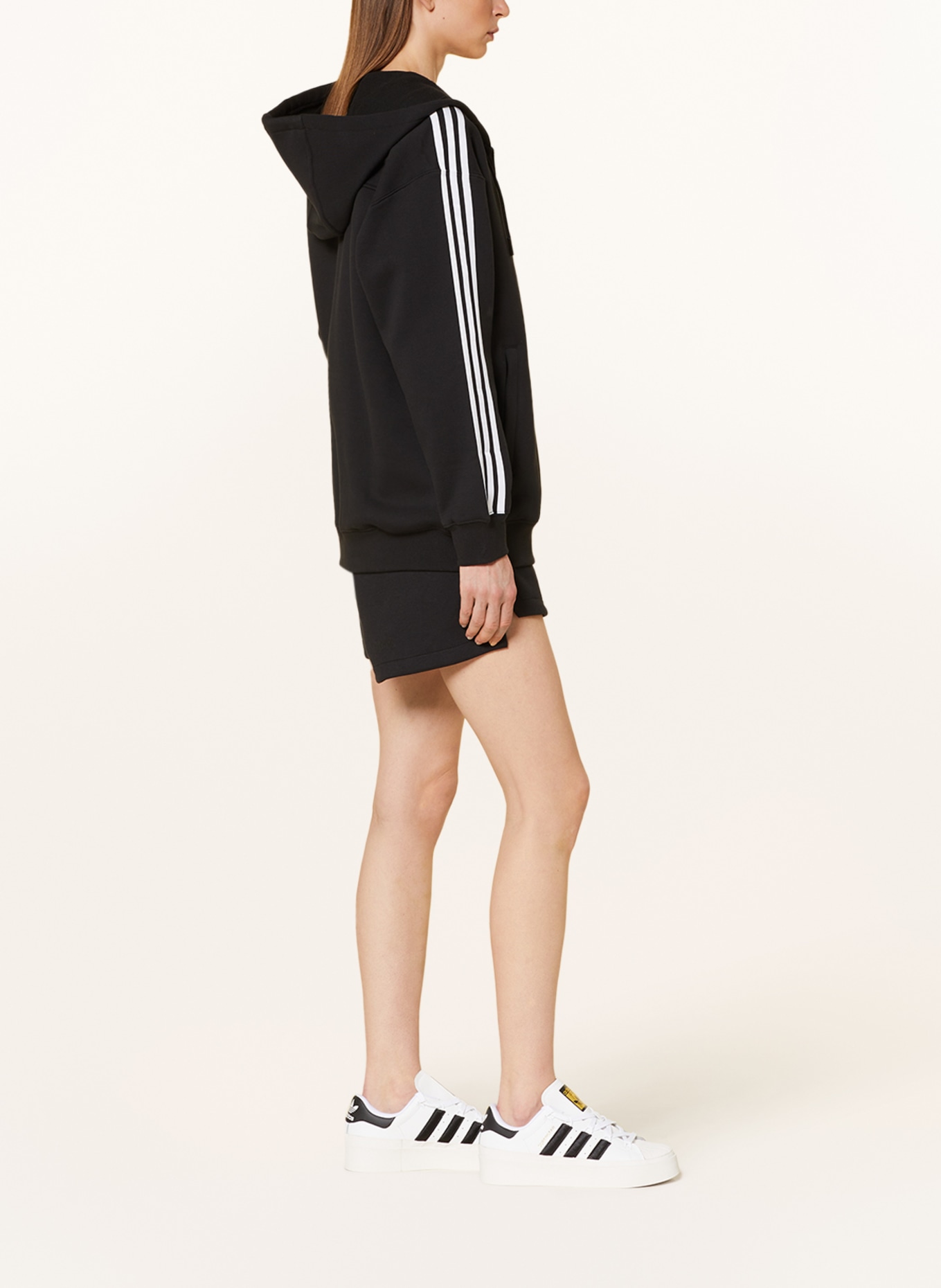 adidas Originals Oversized sweat jacket ADICOLOR CLASSICS, Color: BLACK/ WHITE (Image 4)
