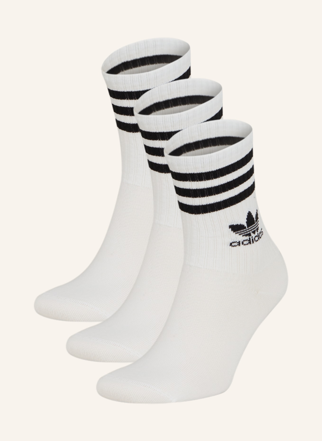 adidas Originals 3-pack socks MID CUT CREW, Color: WHITE (Image 1)