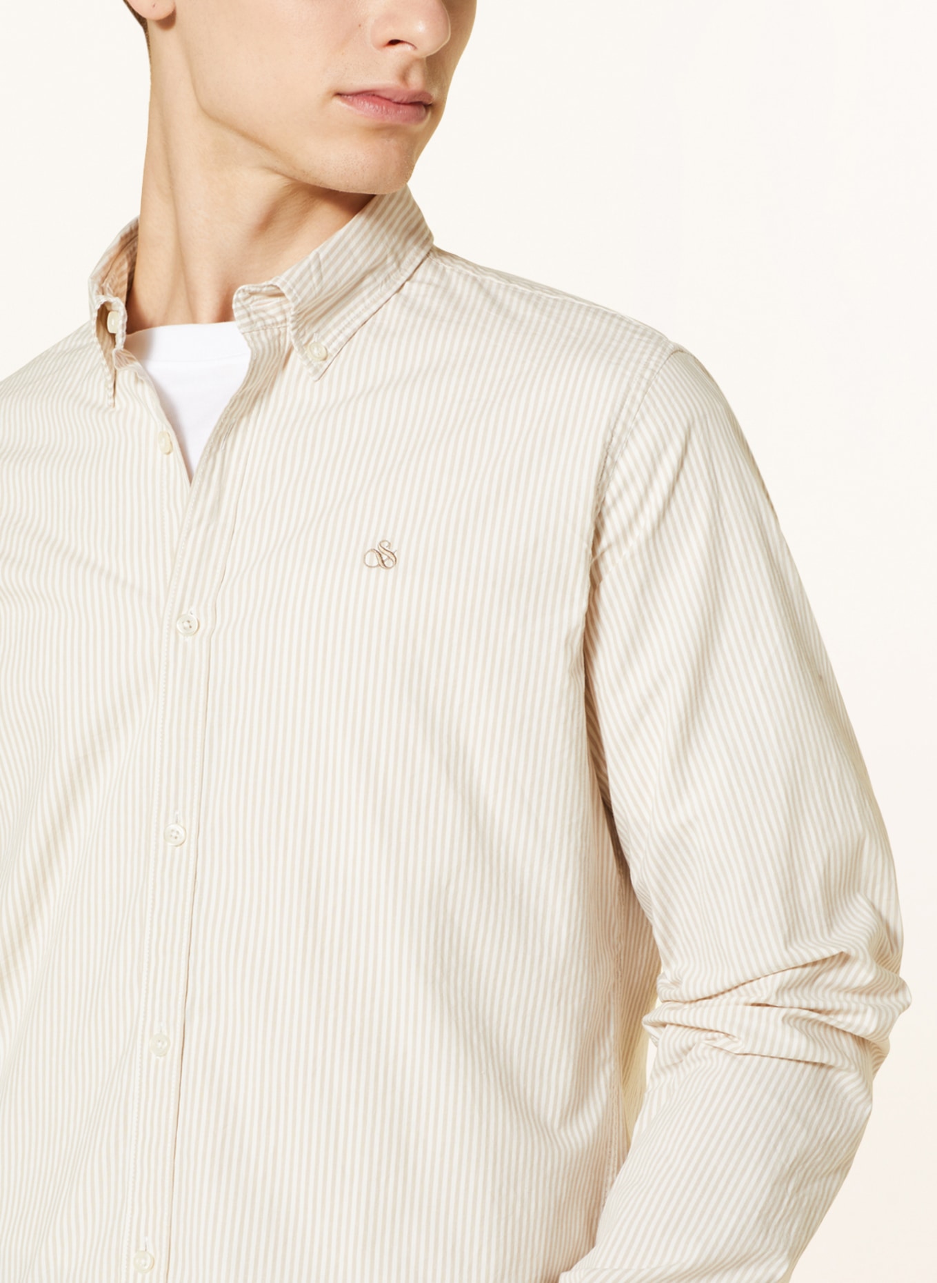 SCOTCH & SODA Shirt slim fit, Color: WHITE/ BEIGE (Image 4)