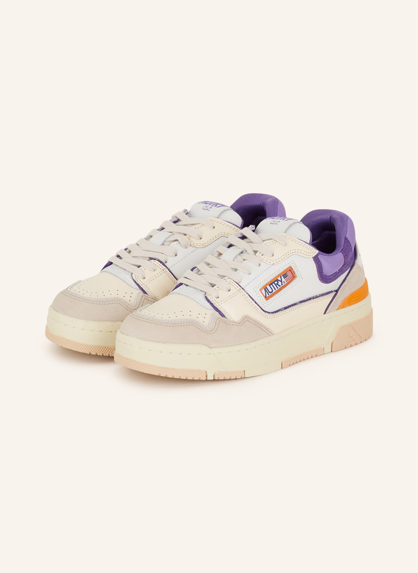 AUTRY Sneakers ROOKIE LOW, Color: WHITE/ PURPLE/ BEIGE (Image 1)
