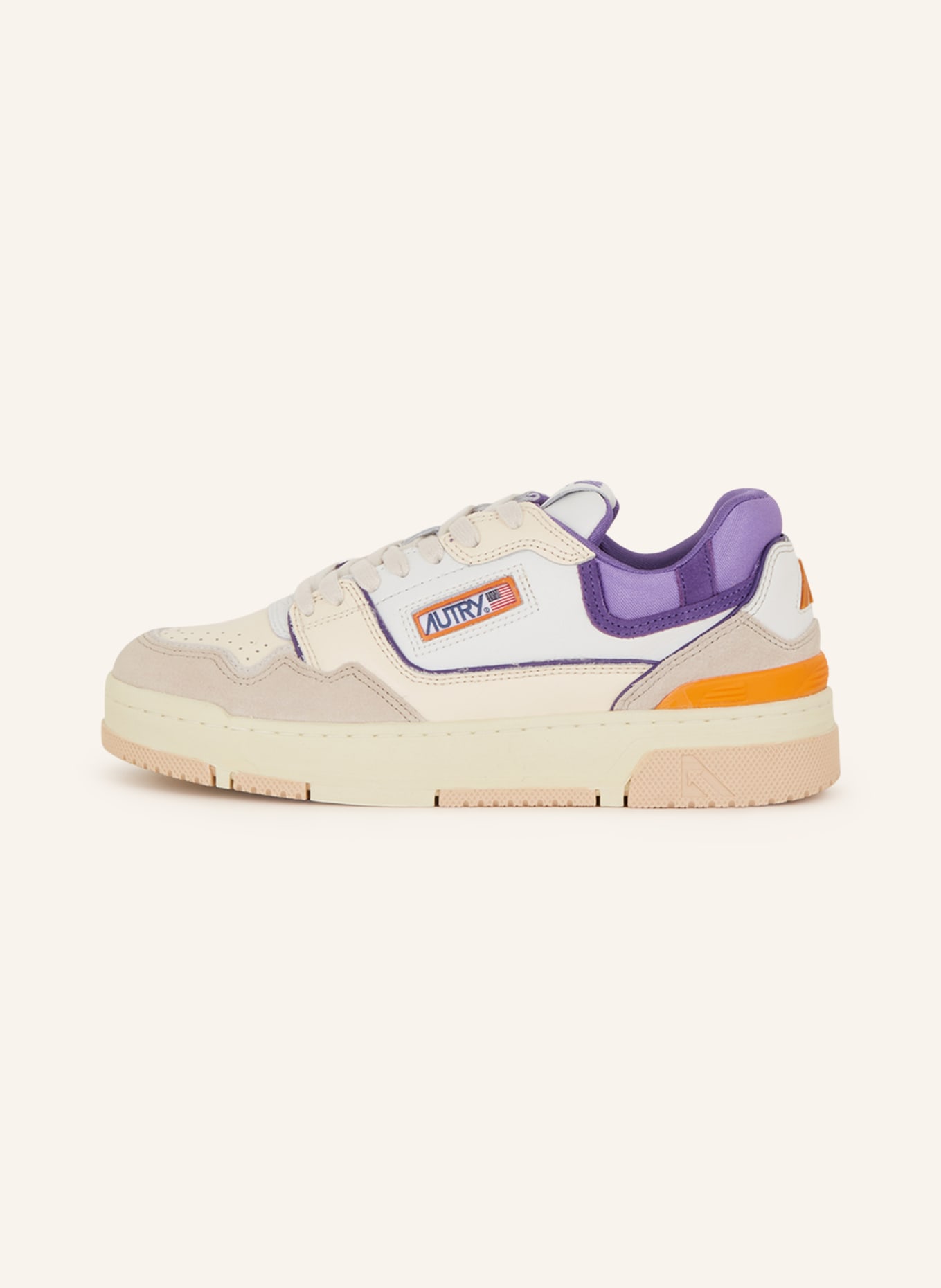 AUTRY Sneakers ROOKIE LOW, Color: WHITE/ PURPLE/ BEIGE (Image 4)