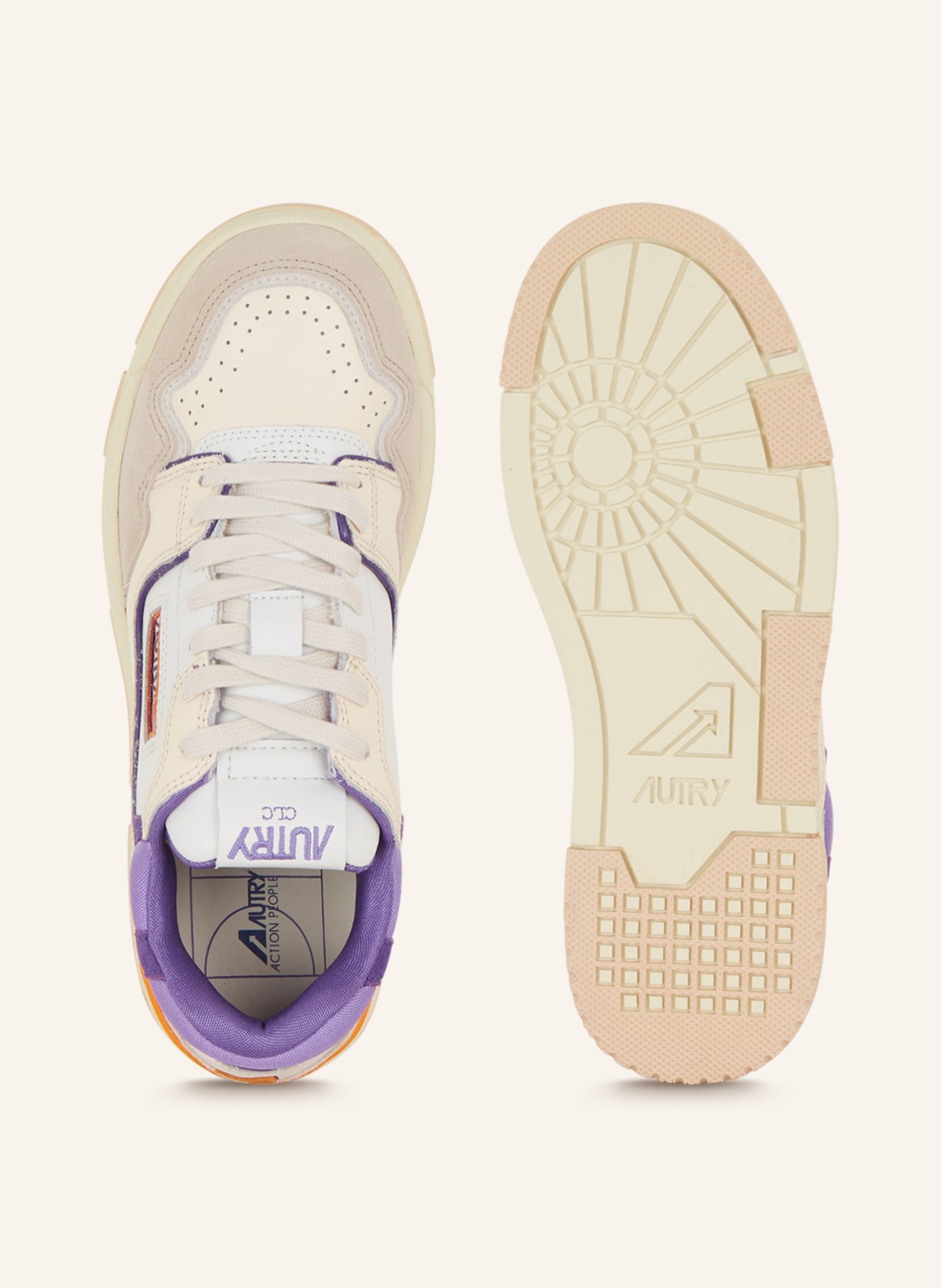 AUTRY Sneakers ROOKIE LOW, Color: WHITE/ PURPLE/ BEIGE (Image 5)