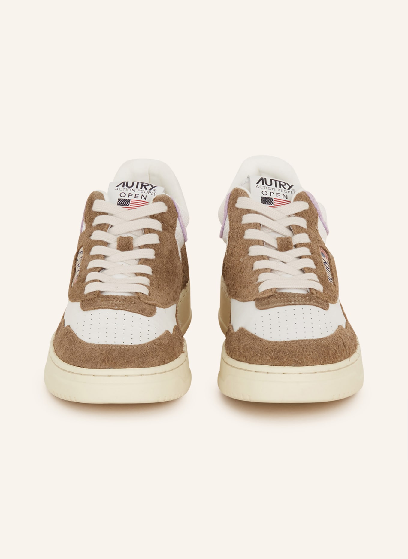 AUTRY Sneakers OPEN, Color: WHITE/ LIGHT PURPLE/ BROWN (Image 3)