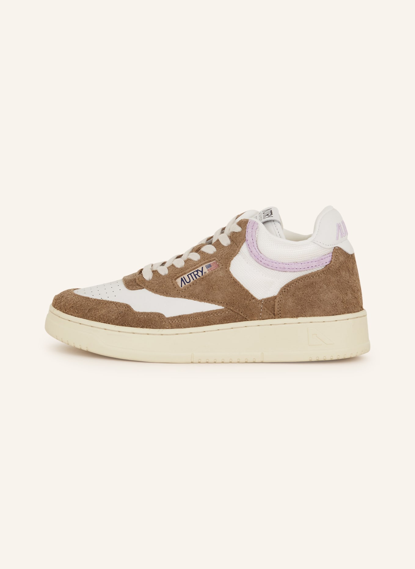 AUTRY Sneakers OPEN, Color: WHITE/ LIGHT PURPLE/ BROWN (Image 4)