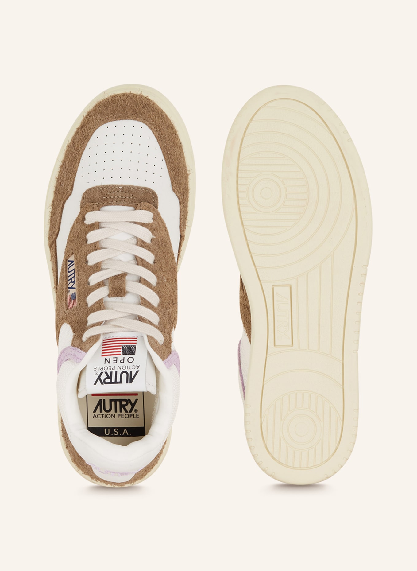 AUTRY Sneakers OPEN, Color: WHITE/ LIGHT PURPLE/ BROWN (Image 5)