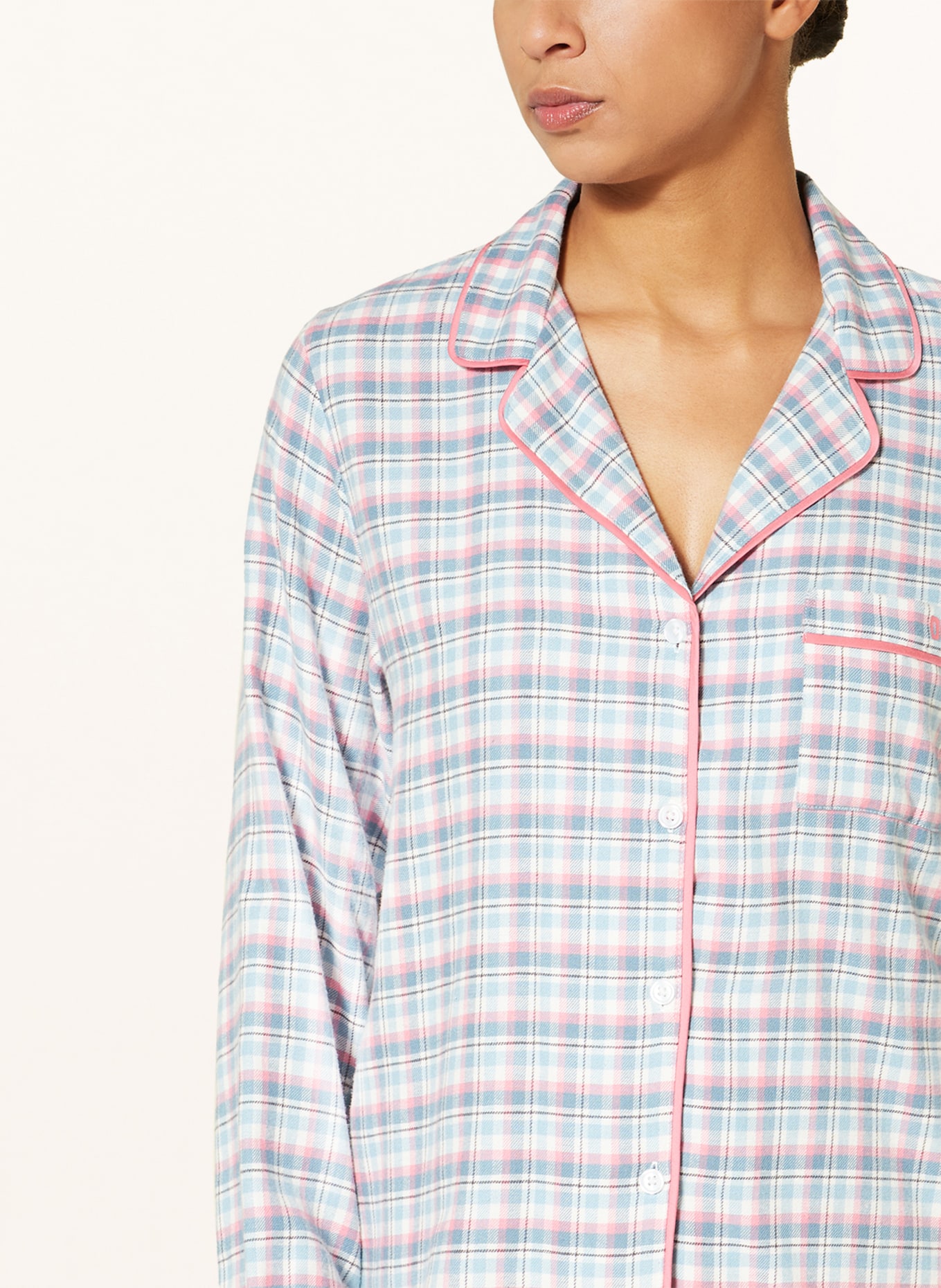 DKNY Flannel pajamas, Color: BLUE/ PINK/ WHITE (Image 4)