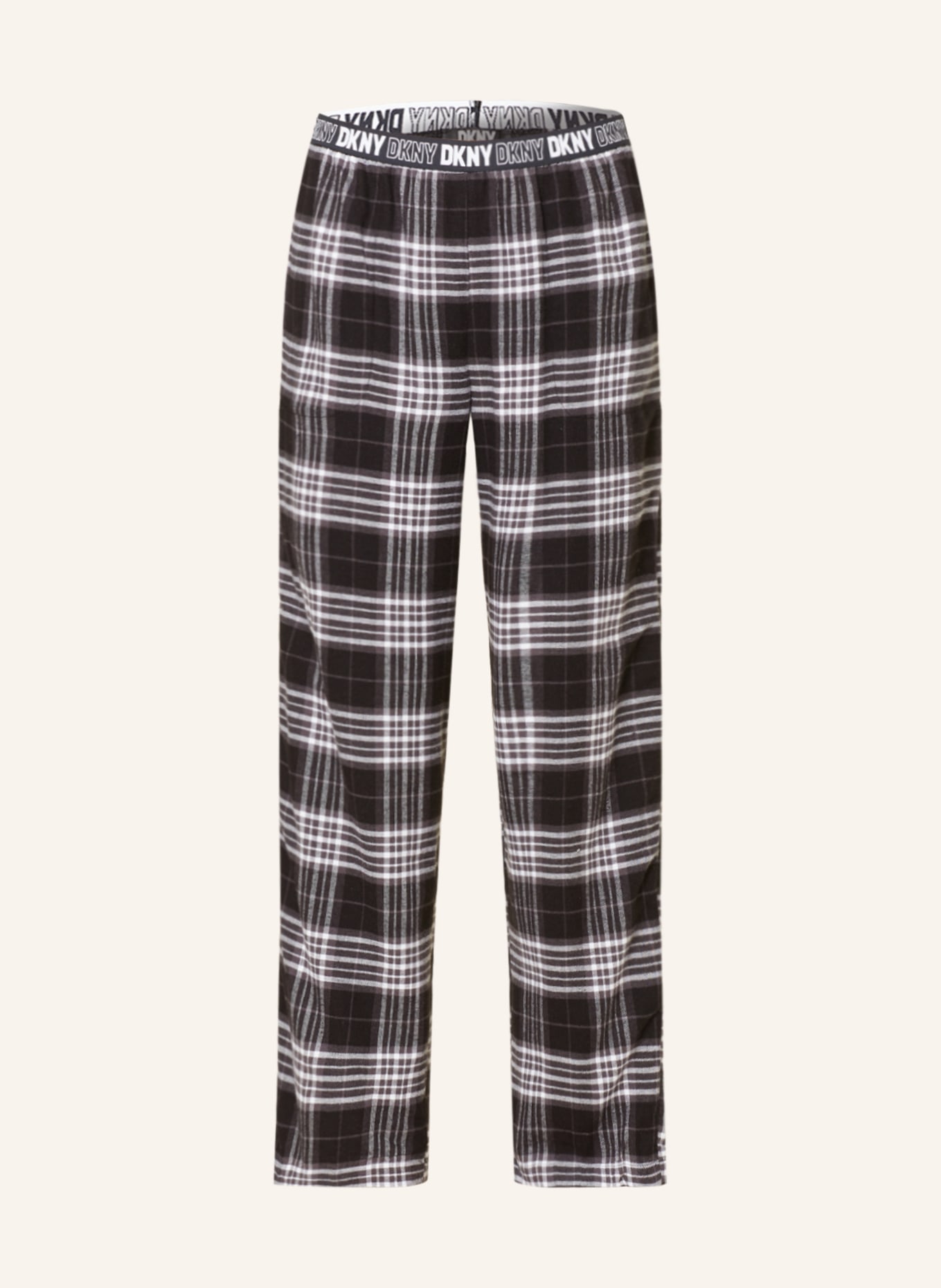 DKNY Pajama pants in flannel, Color: BLACK/ DARK GRAY/ WHITE (Image 1)