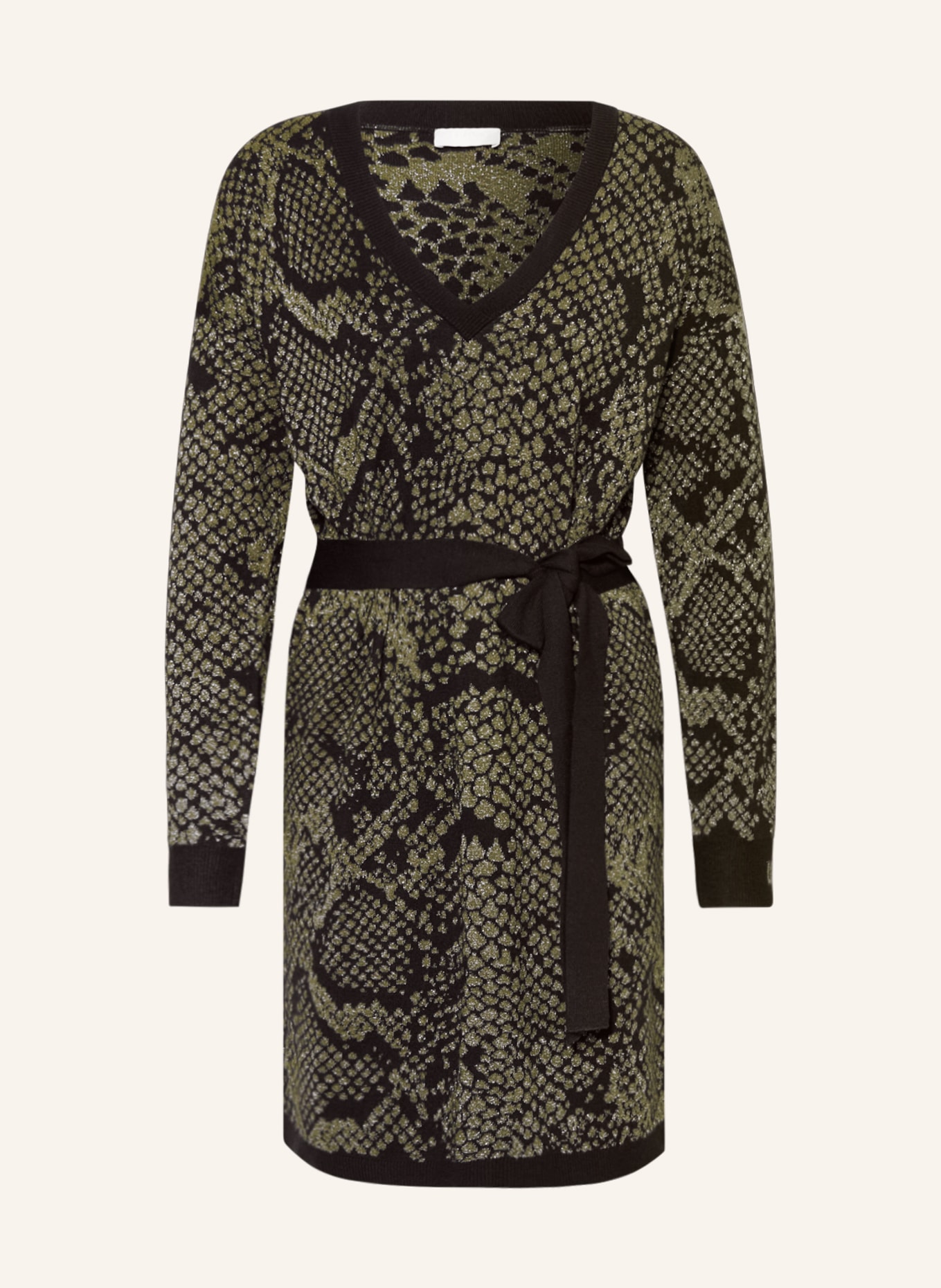 LIU JO Knit dress with glitter thread, Color: BLACK/ GREEN/ SILVER (Image 1)