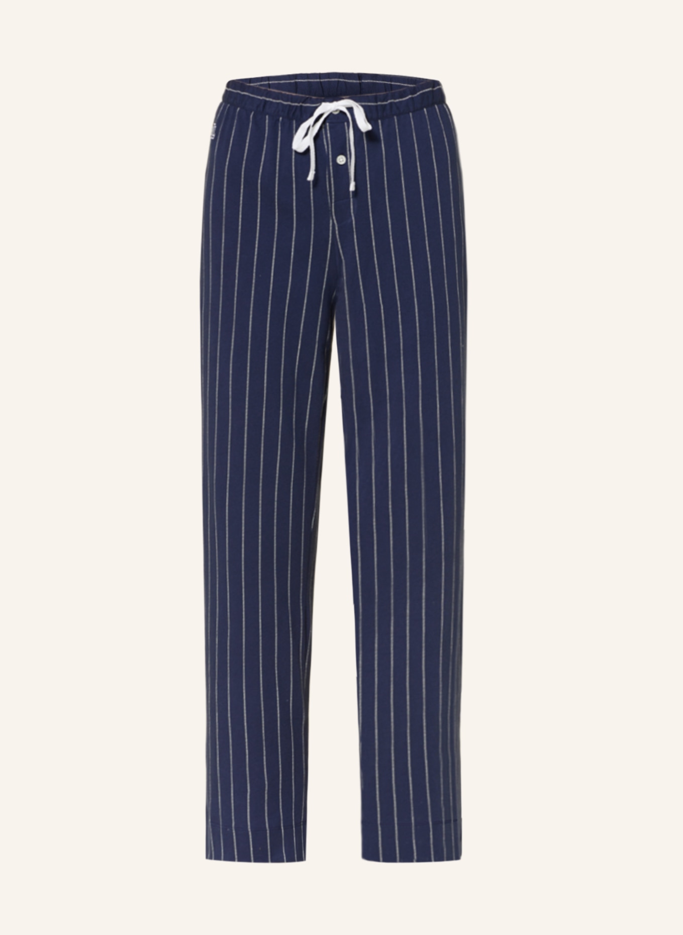 LAUREN RALPH LAUREN Schlafhose: DUNKELBLAU/ WEISS