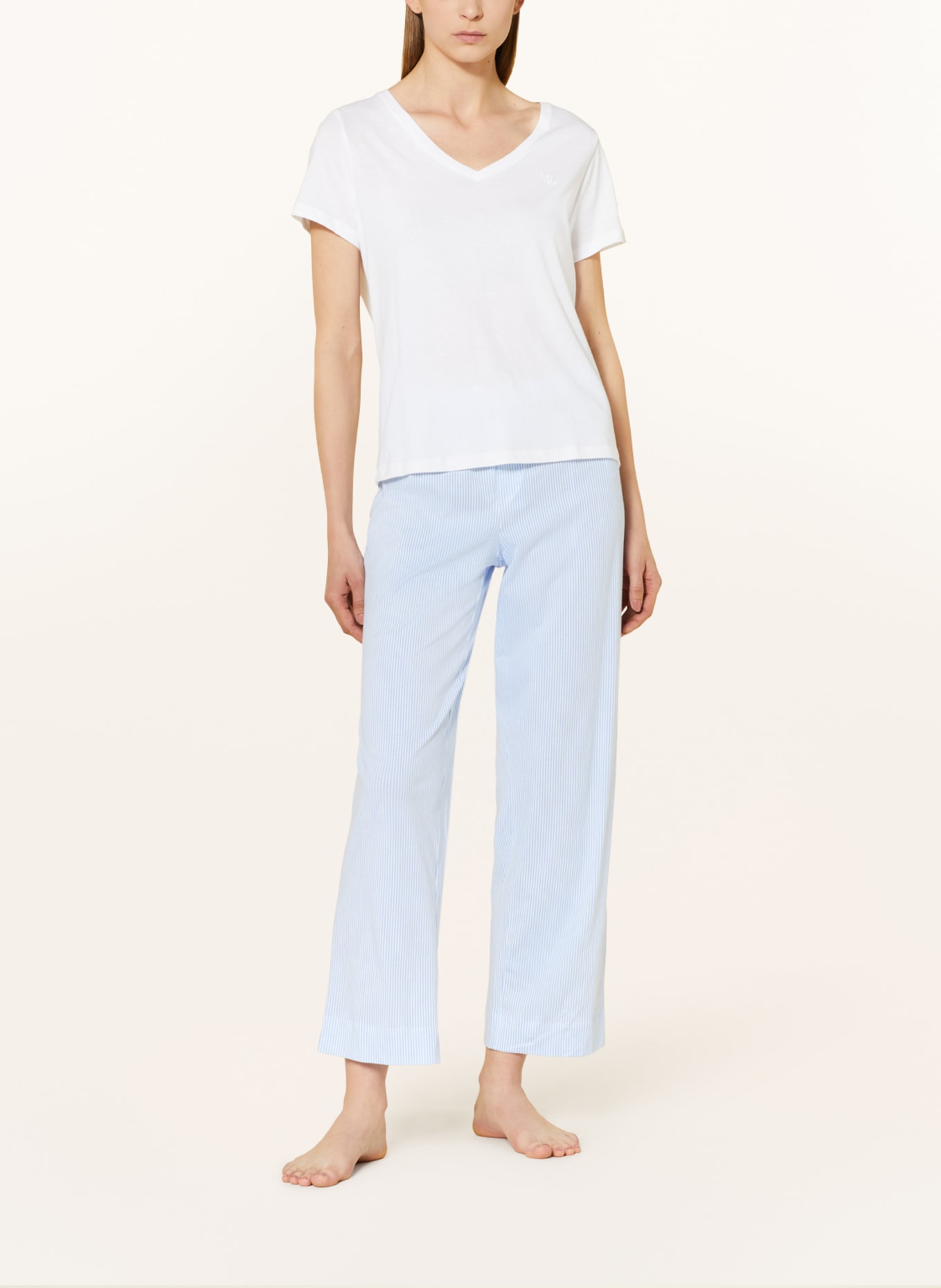 LAUREN RALPH LAUREN Pajama pants, Color: WHITE/ LIGHT BLUE (Image 2)