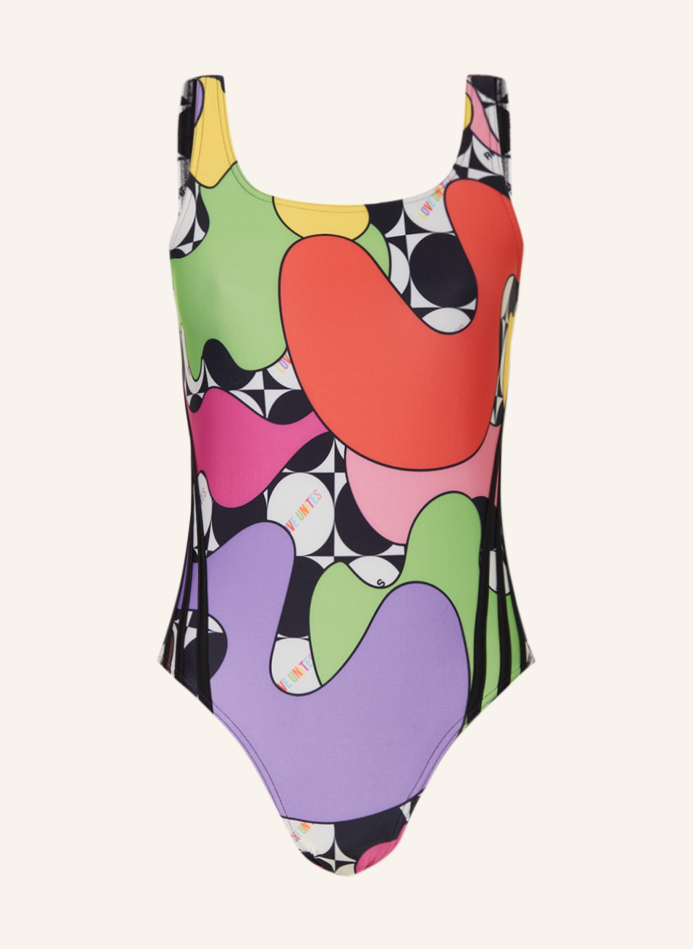 adidas Swimsuit RICH MNISI, Color: RED/ PURPLE/ GREEN (Image 1)
