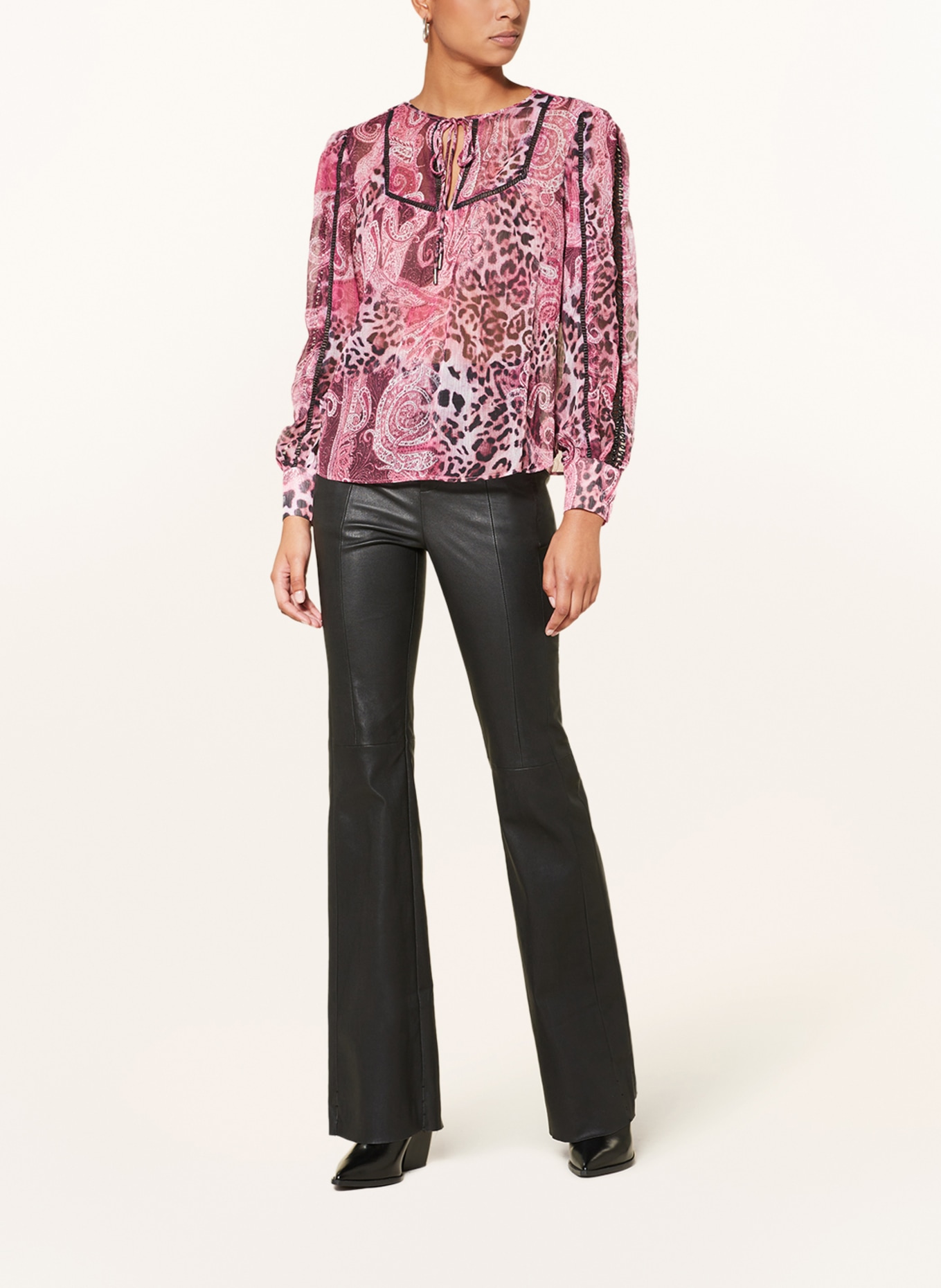 GUESS Shirt blouse BRIGIDA with broderie anglaise, Color: FUCHSIA/ BLACK/ LIGHT PINK (Image 2)
