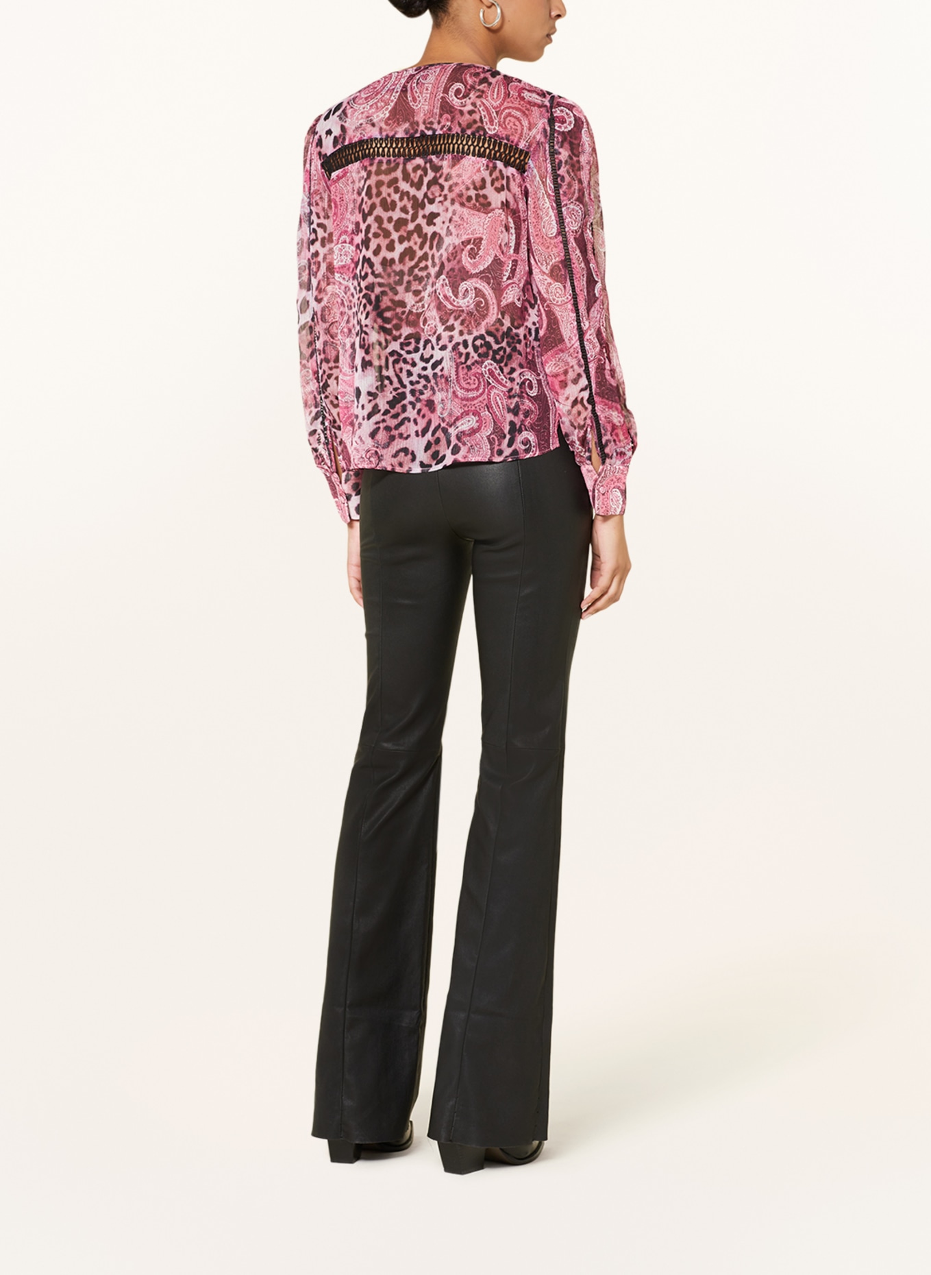 GUESS Shirt blouse BRIGIDA with broderie anglaise, Color: FUCHSIA/ BLACK/ LIGHT PINK (Image 3)