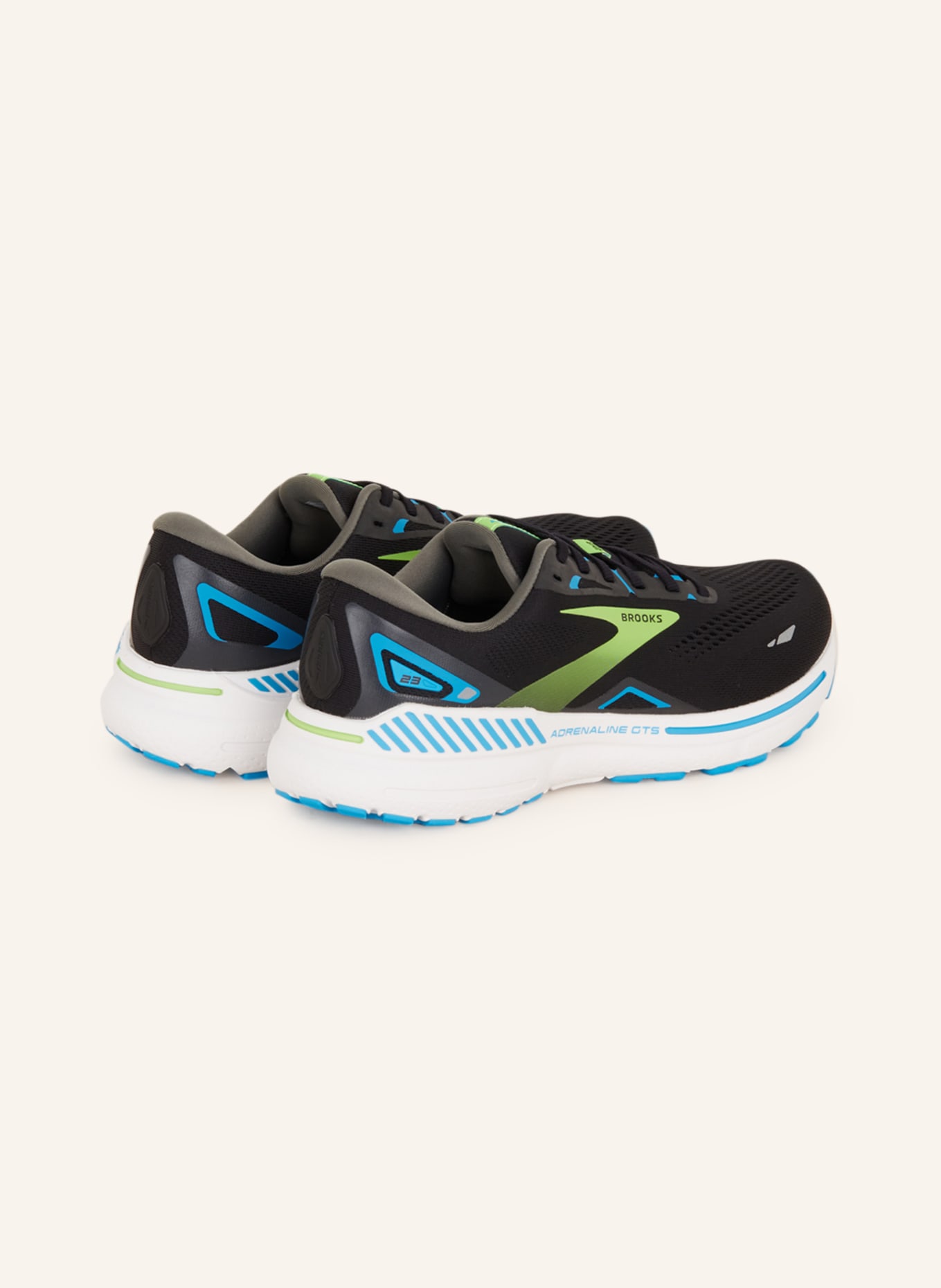 BROOKS Running shoes ADRENALINE GTS 23, Color: BLACK/ LIGHT GREEN/ LIGHT BLUE (Image 2)