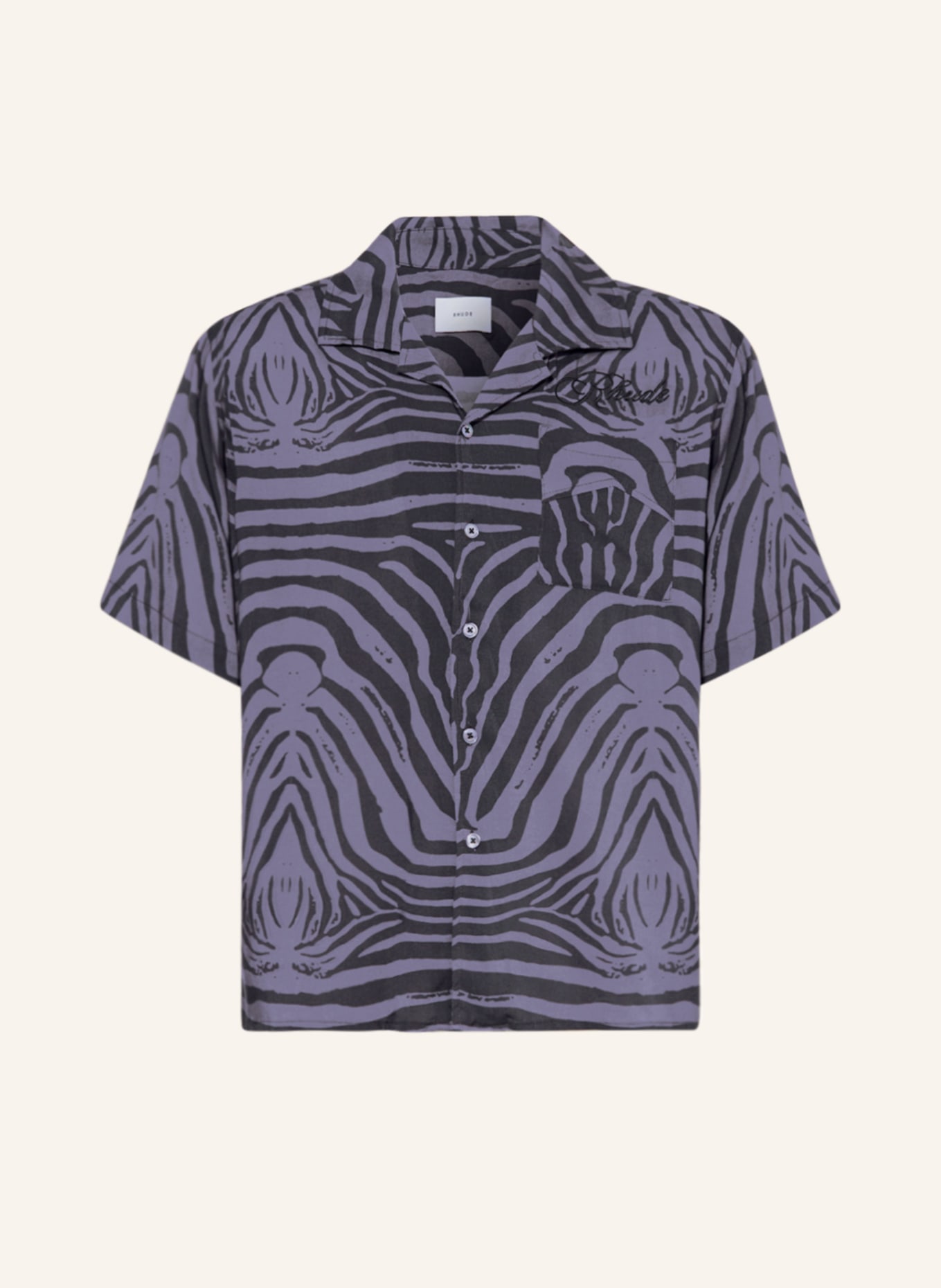 RHUDE Resort shirt RAYON comfort fit, Color: BLACK/ GRAY (Image 1)