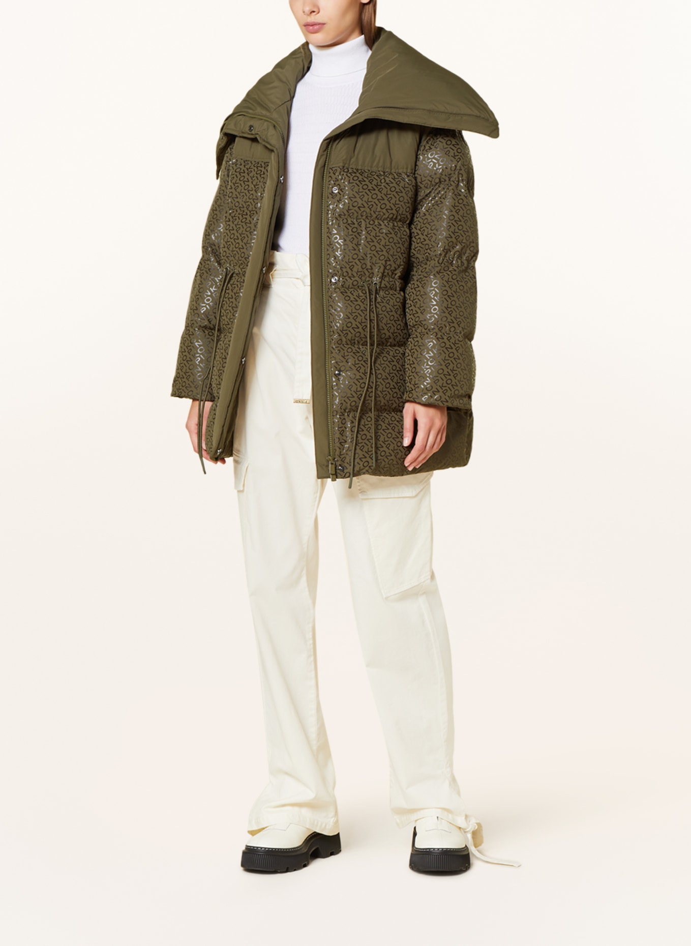 PINKO Quilted jacket CONVALIDA, Color: OLIVE/ BLACK (Image 2)