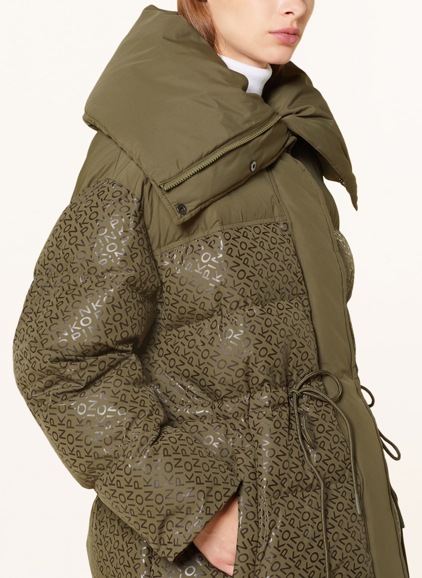 PINKO Quilted jacket CONVALIDA, Color: OLIVE/ BLACK (Image 4)