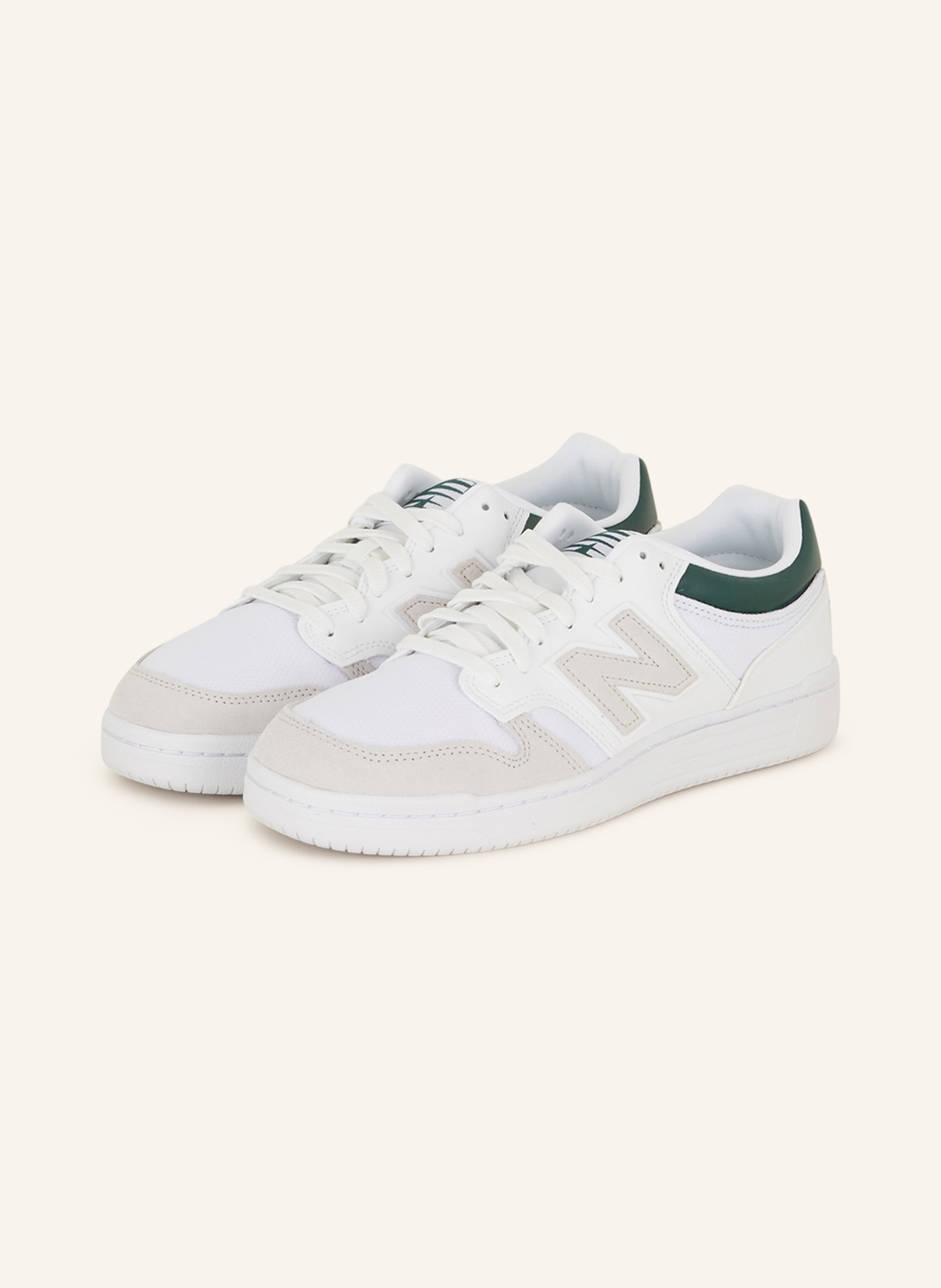 new balance Sneakers 480, Color: WHITE/ GREEN/ LIGHT GRAY (Image 1)