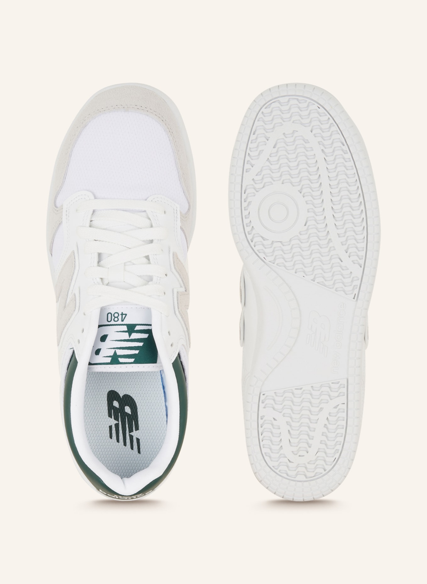 new balance Sneakers 480, Color: WHITE/ GREEN/ LIGHT GRAY (Image 5)